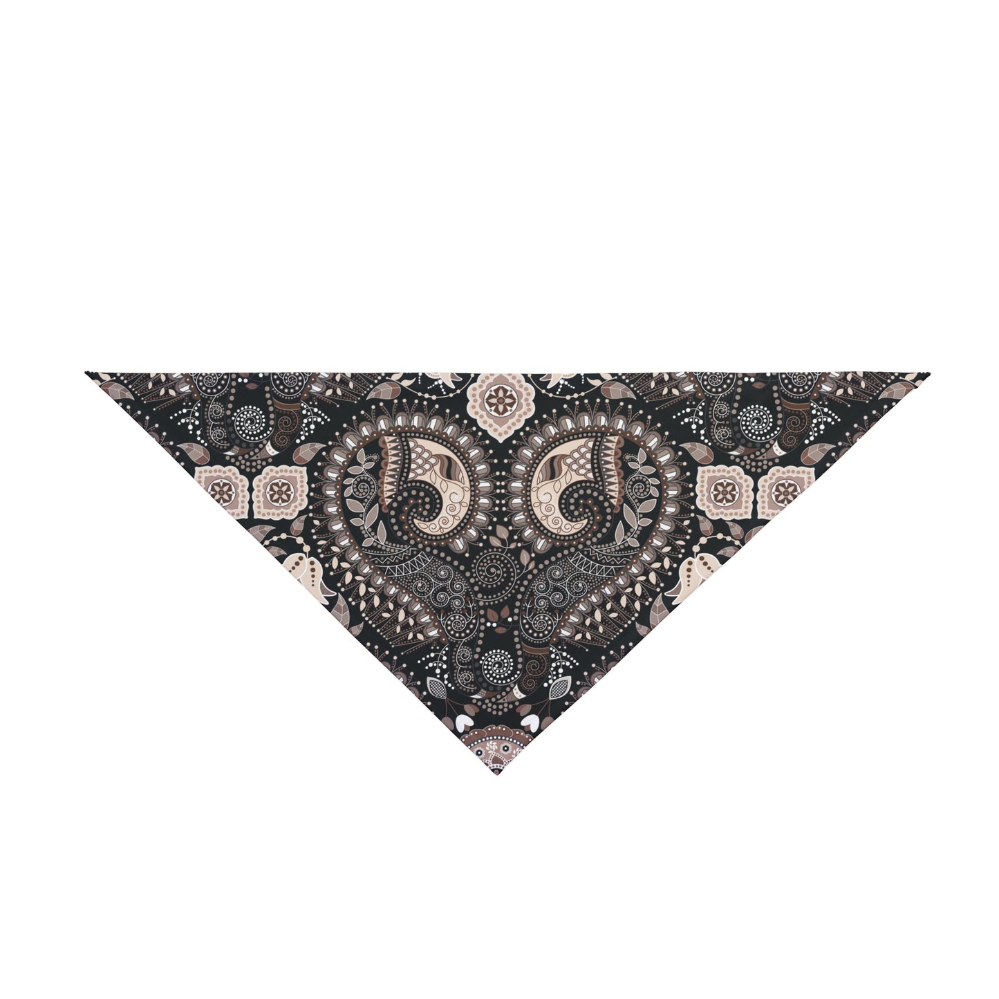 Elevate your dog's style with our Classic Elegance Dog Bandana/Wild Rag. The masculine and classy paisley design in black and sand adds a touch of sophistication to any ensemble. Crafted from soft-spun polyester, this wild rag ensures comfort and durability. Make every outing a stylish affair with this exclusive design, available only at Eliza Singer.
