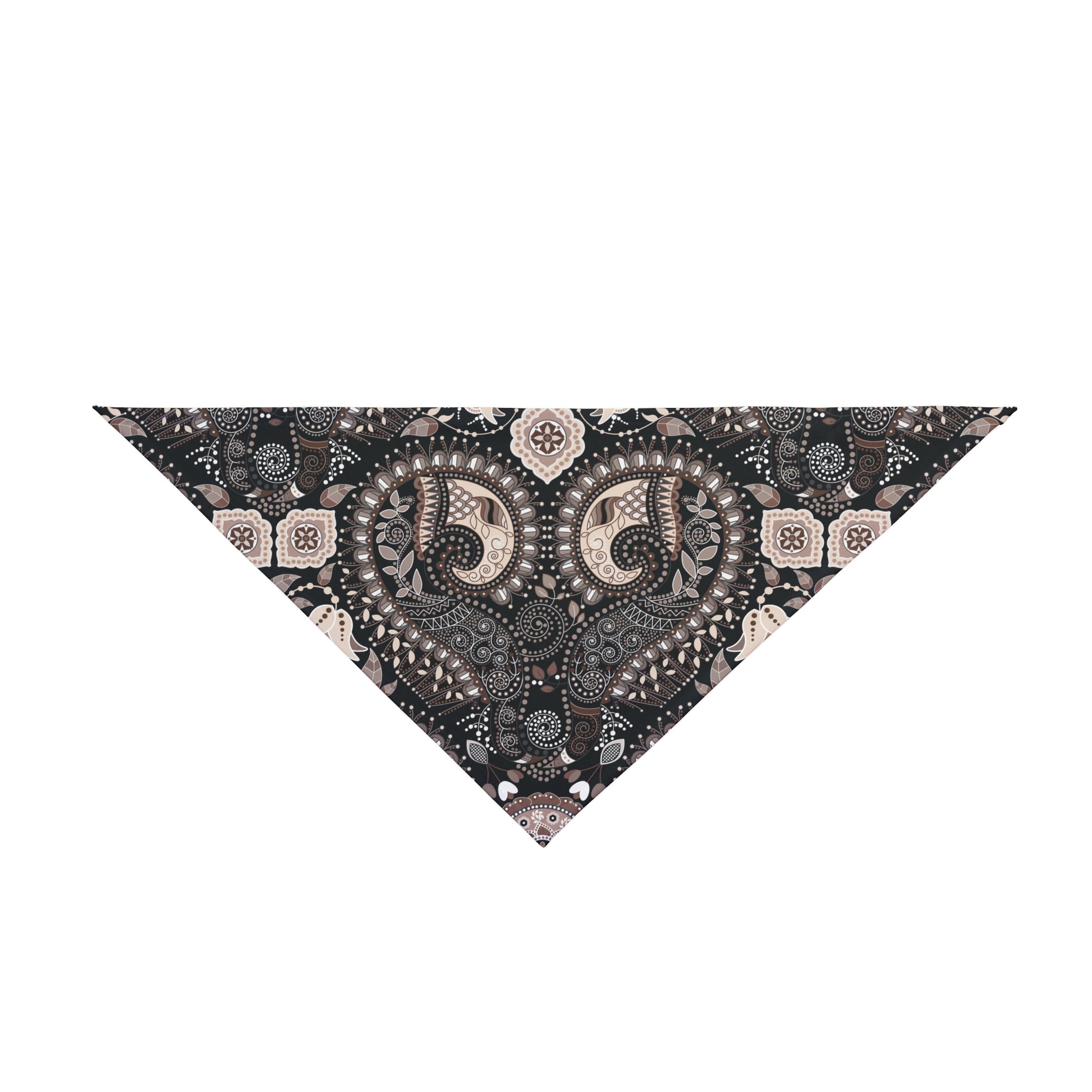 Elevate your dog's style with our Classic Elegance Dog Bandana/Wild Rag. The masculine and classy paisley design in black and sand adds a touch of sophistication to any ensemble. Crafted from soft-spun polyester, this wild rag ensures comfort and durability. Make every outing a stylish affair with this exclusive design, available only at Eliza Singer.