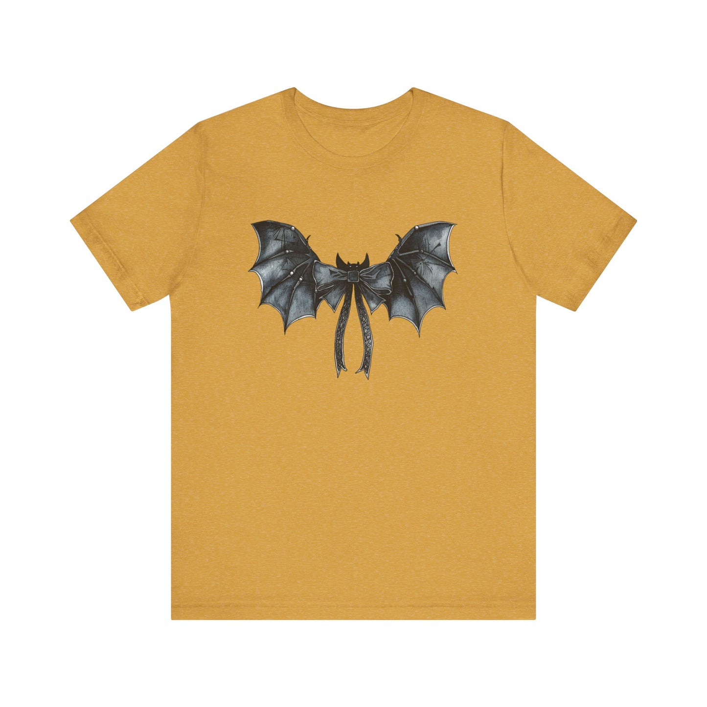Subtle Spooks: Halloween Bella Canvas T-shirt with Minimalistic Bat Wing Design
