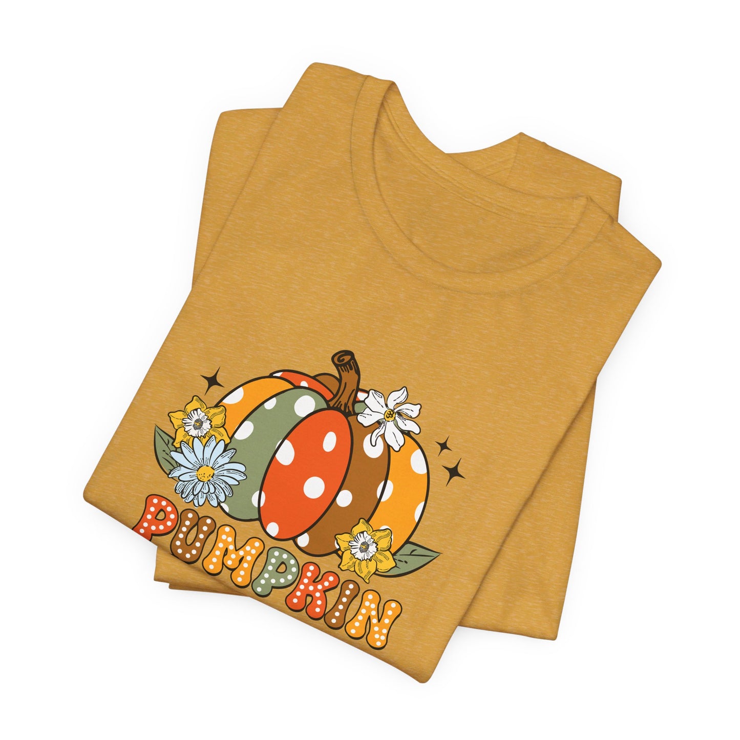 Pumpkin Season: Bella Canvas T-shirt with Multicolored Pumpkins