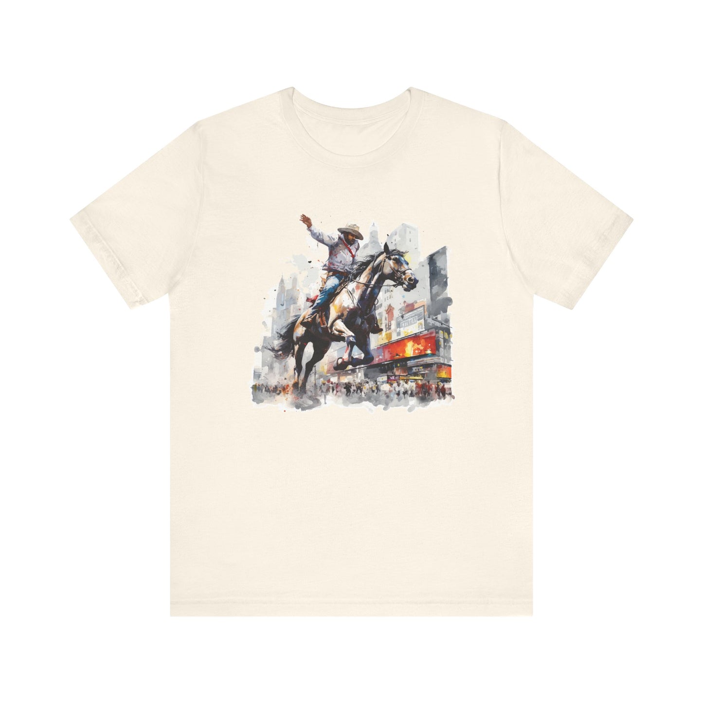 Urban Rodeo: Bella Canvas T-shirt with Cowboy in Times Square