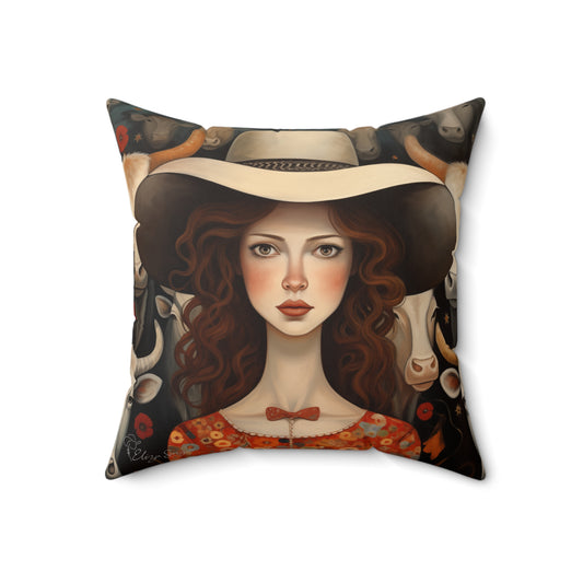 Radiant Ruby's Folk Art Pillow