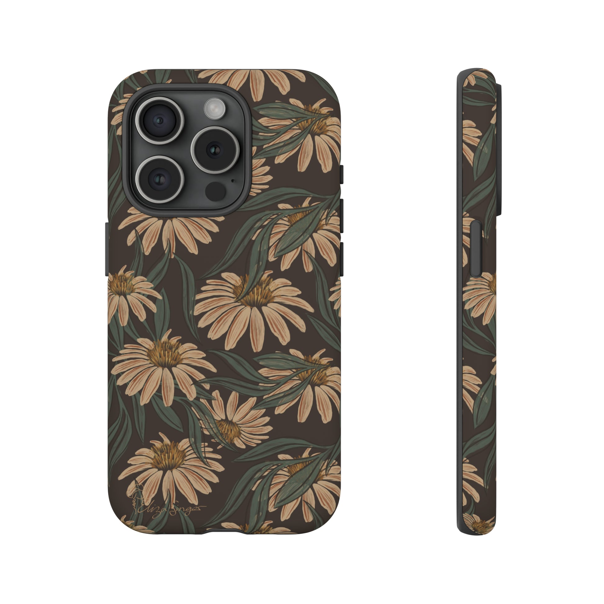 Meadows in Bloom: Boho Meadows Daisy iPhone Tough Protective Cover. A picturesque fusion of Flowers, Boho, and floral daisies in a Western design. Compatible with iPhone 15, 14, 13, XS, XR Pro/Max/Mini/P/Plus. Embrace Nature's Beauty with Style and Durability. #ElizaSinger #PhoneCase #BohoFloral