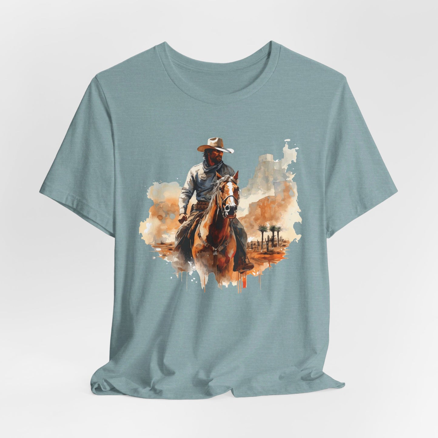 Lone Ranger: Bella Canvas T-shirt with Cowboy in Desert