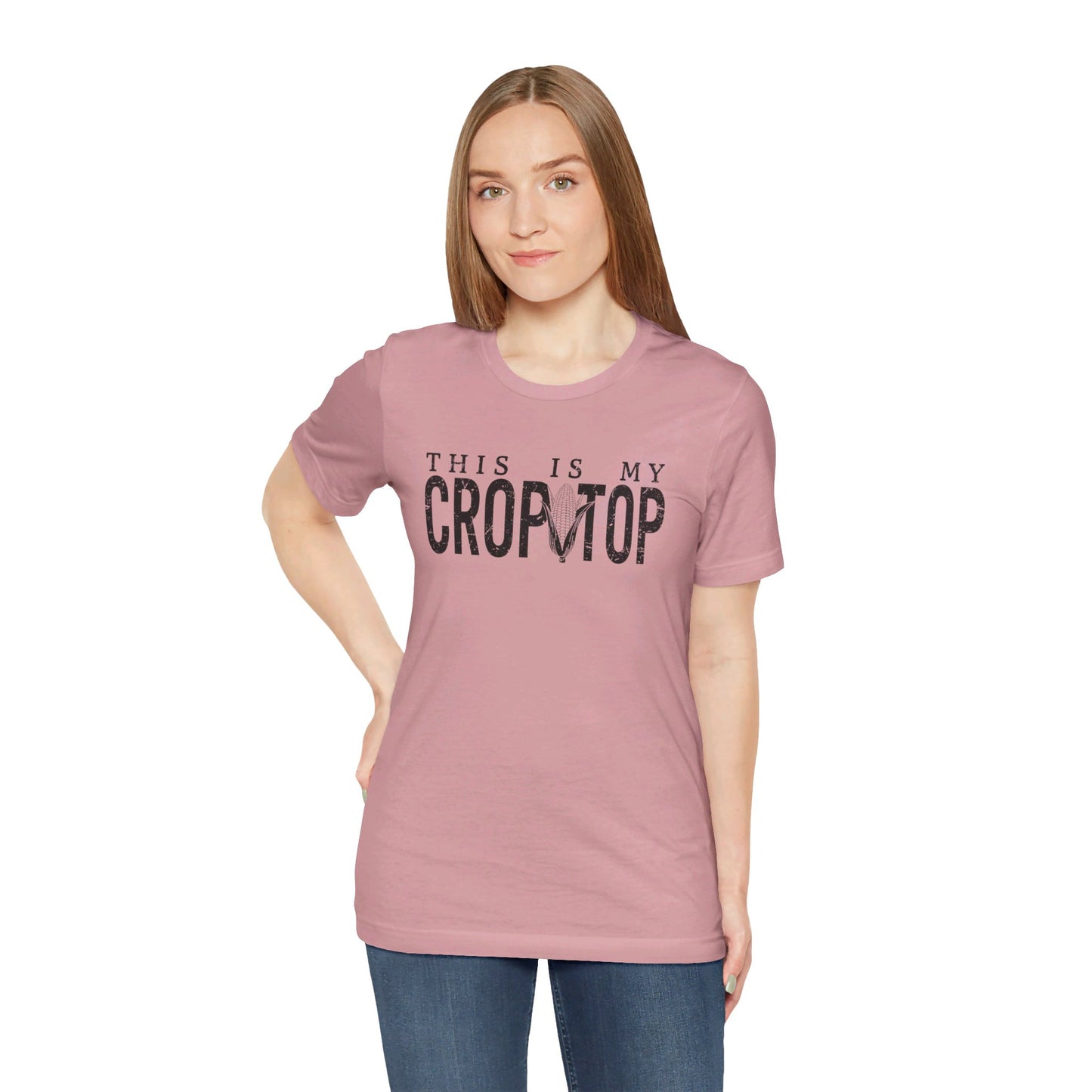 Corn Crop: Bella Canvas T-shirt with Corn Head and Slogan