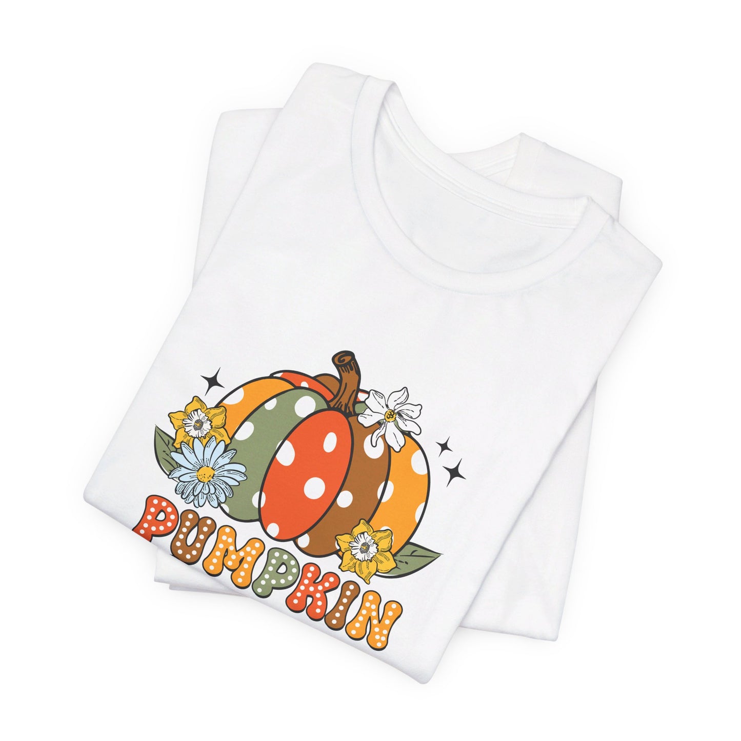 Pumpkin Season: Bella Canvas T-shirt with Multicolored Pumpkins