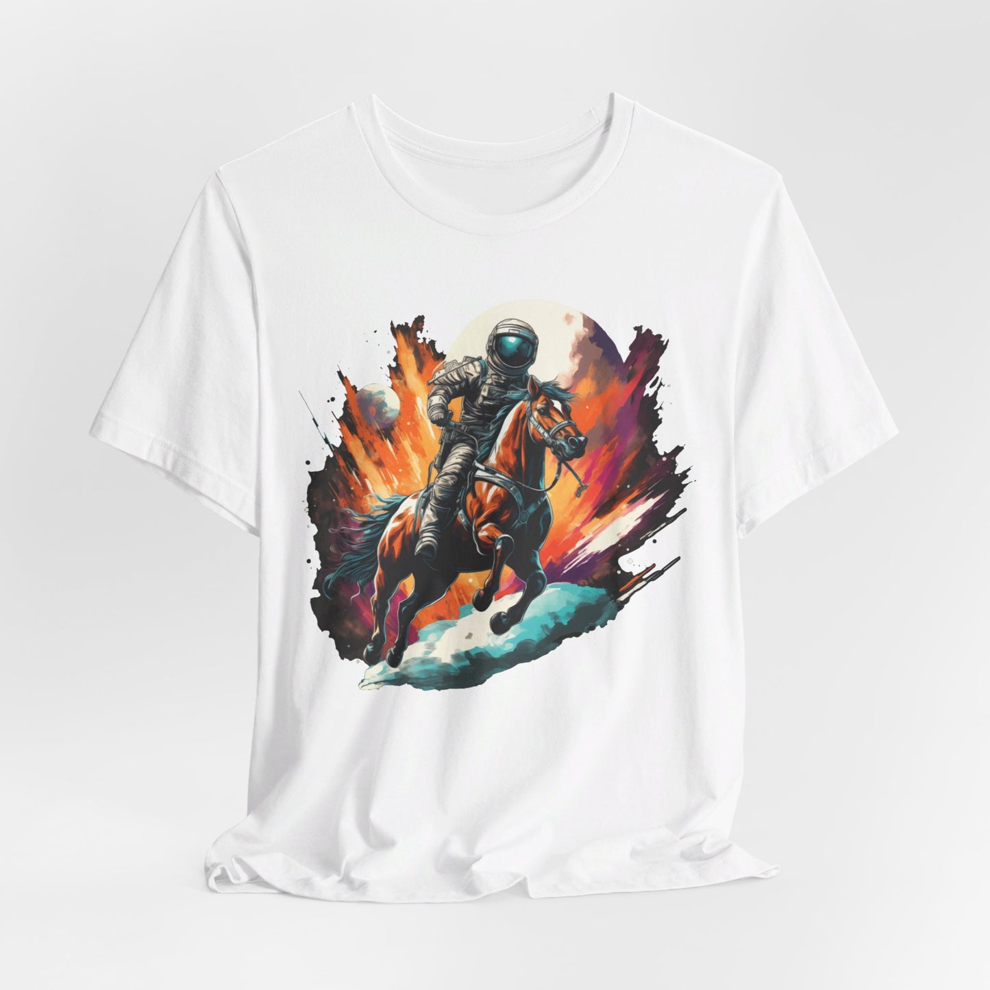 Astronaut Cowboy in Space: Colorful Bella Canvas T-shirt