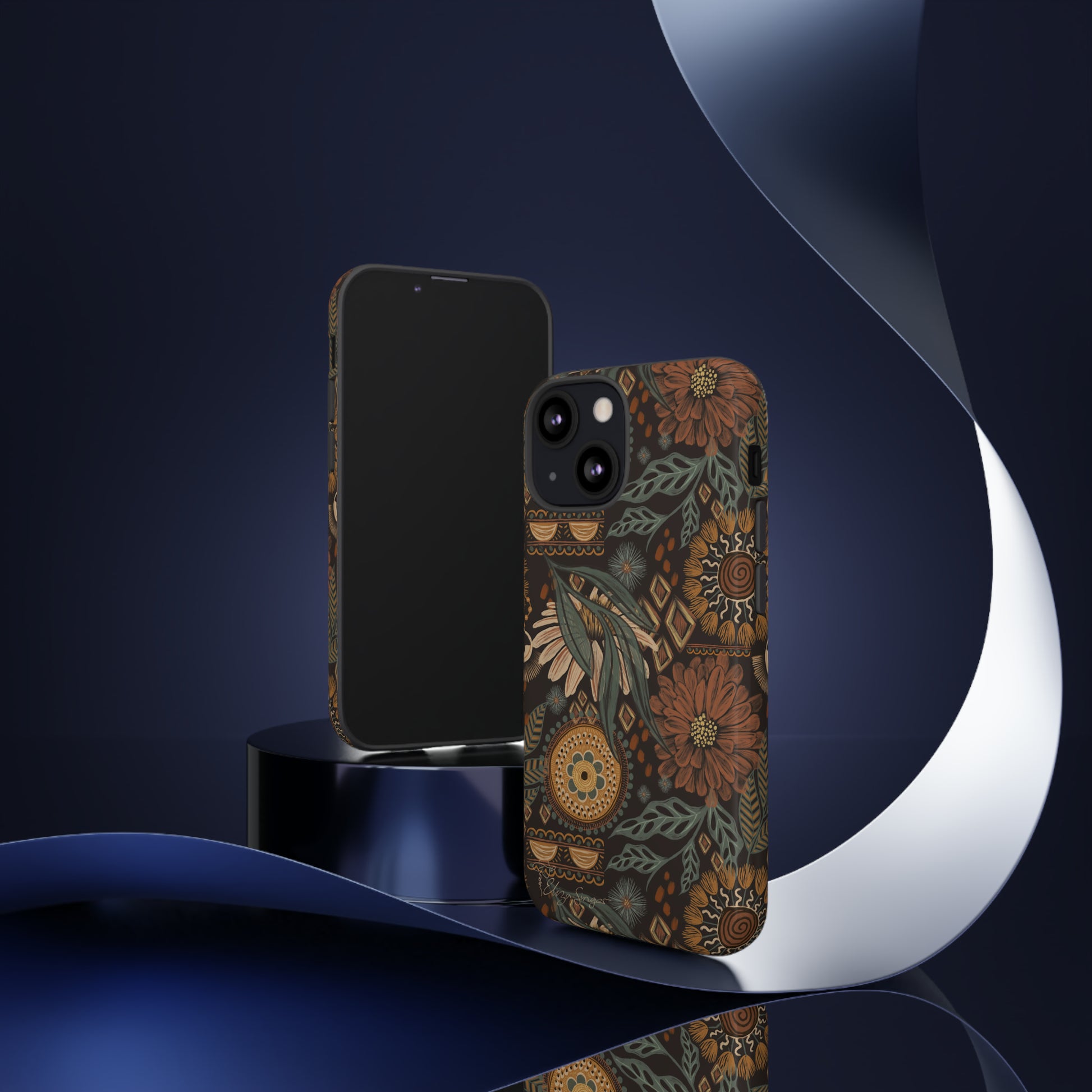 Rustic Boho Bloom: Blissfully Boho Rustic Daisy iPhone Tough Protective Cover. An artful fusion of Flowers, Boho, and floral daisies in a Western design. Compatible with iPhone 15, 14, 13, XS, XR Pro/Max/Mini/P/Plus. Embrace Bohemian Elegance with Durability and Style. #ElizaSinger #PhoneCase #BohoFloral