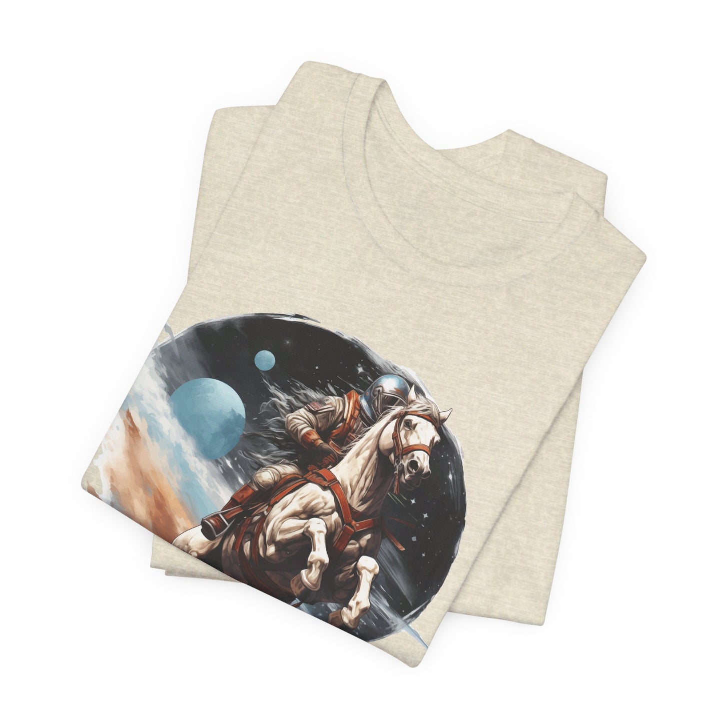 Intergalactic Rodeo: Astronaut on Horse Bella Canvas T-shirt