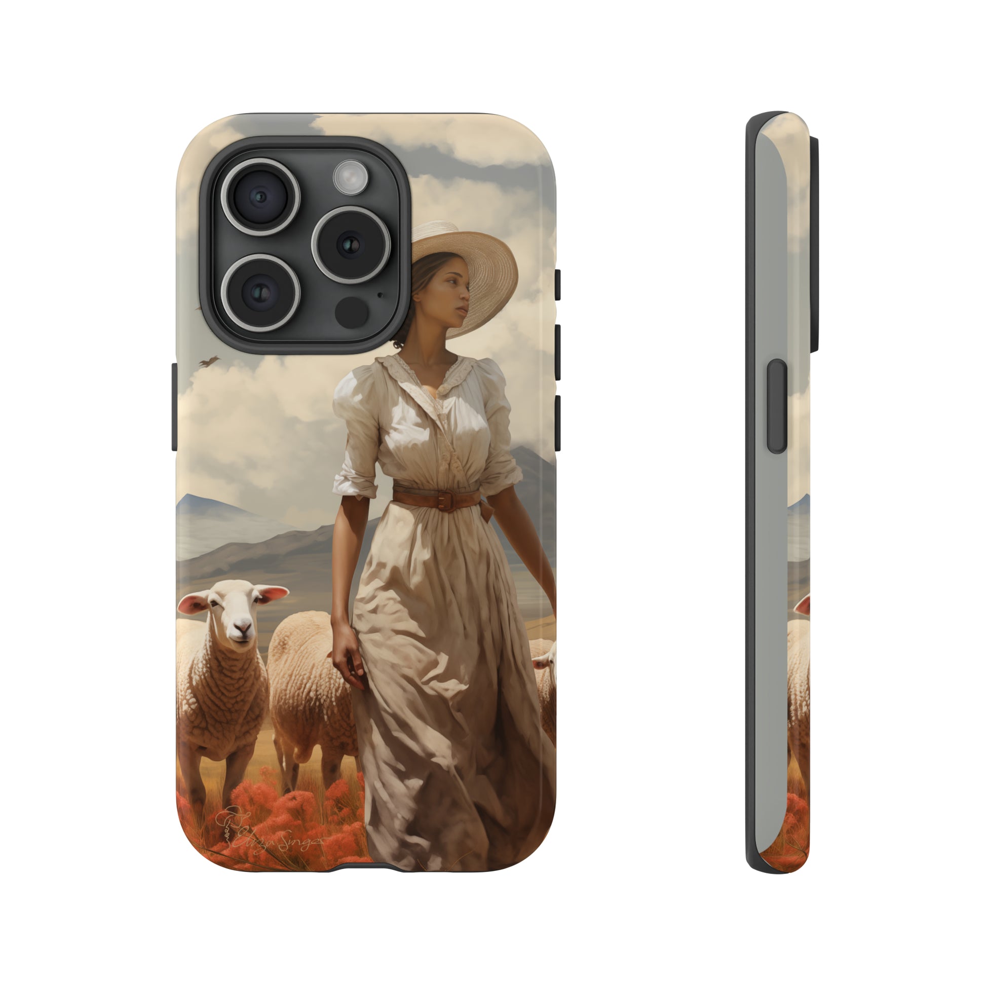 Misty Prairie Wanderer: Elevate your Tough Western Cell Phone Case with a captivating twist. This edition offers a misty take on the vintage painted design, providing a unique and enchanting touch. Experience the allure of the unknown. #ElizaSinger #PhoneCase #VintageDesign
