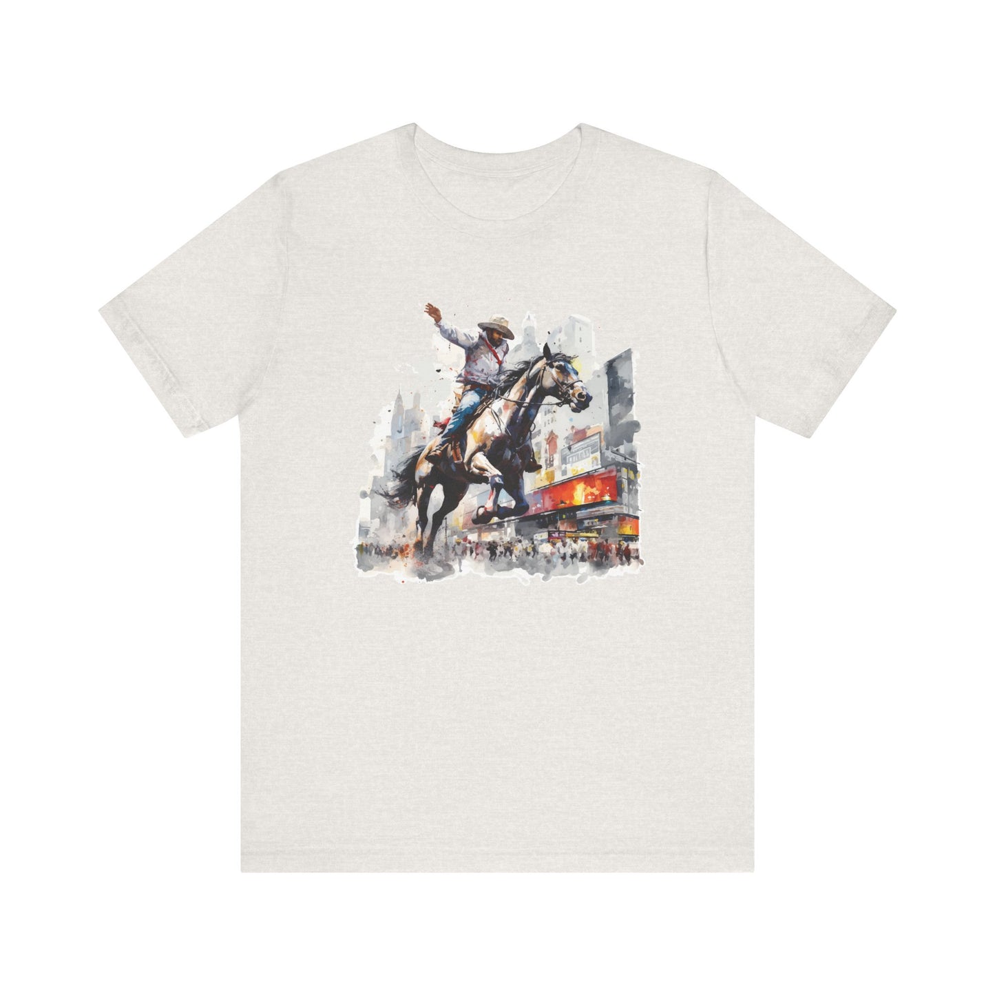 Urban Rodeo: Bella Canvas T-shirt with Cowboy in Times Square