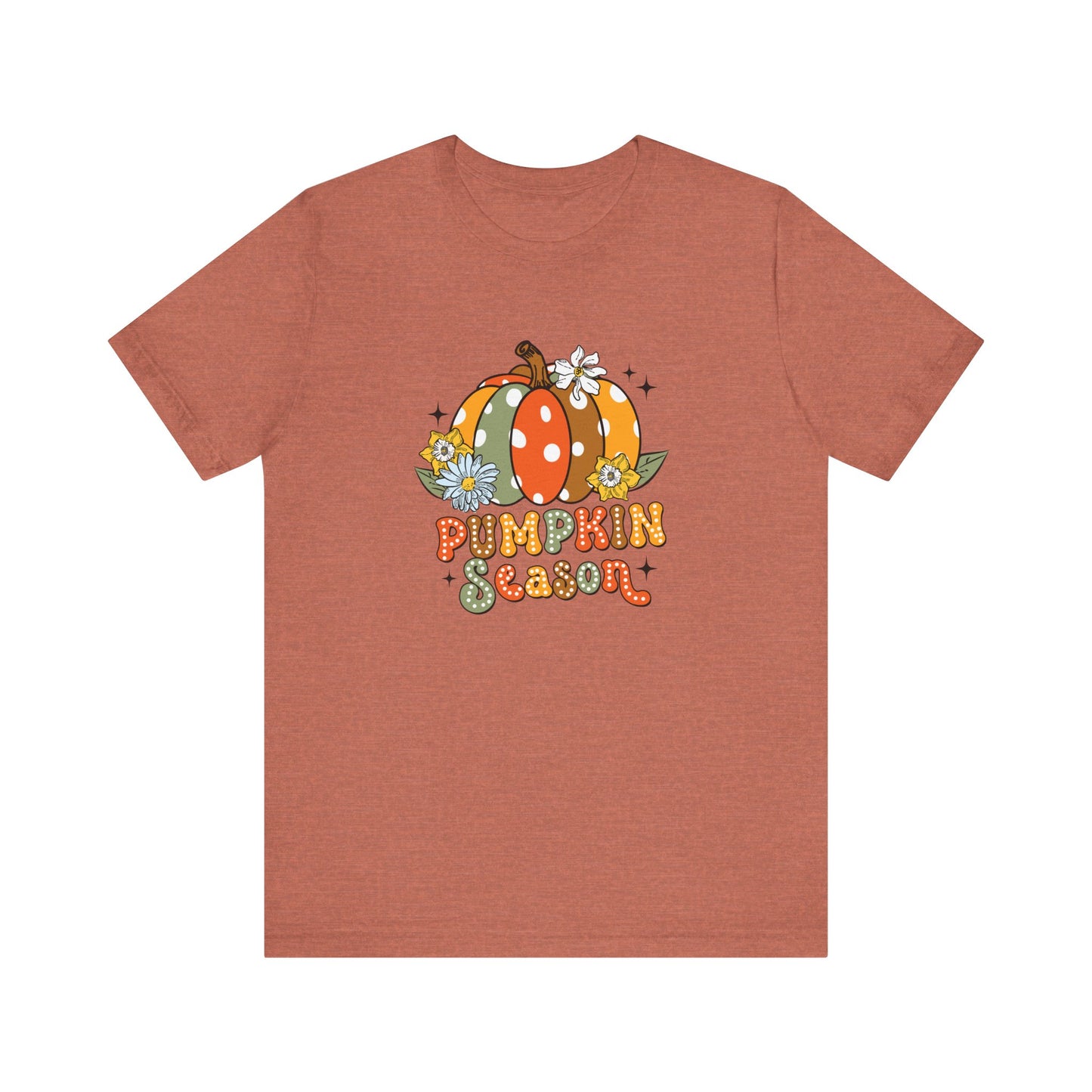 Pumpkin Season: Bella Canvas T-shirt with Multicolored Pumpkins