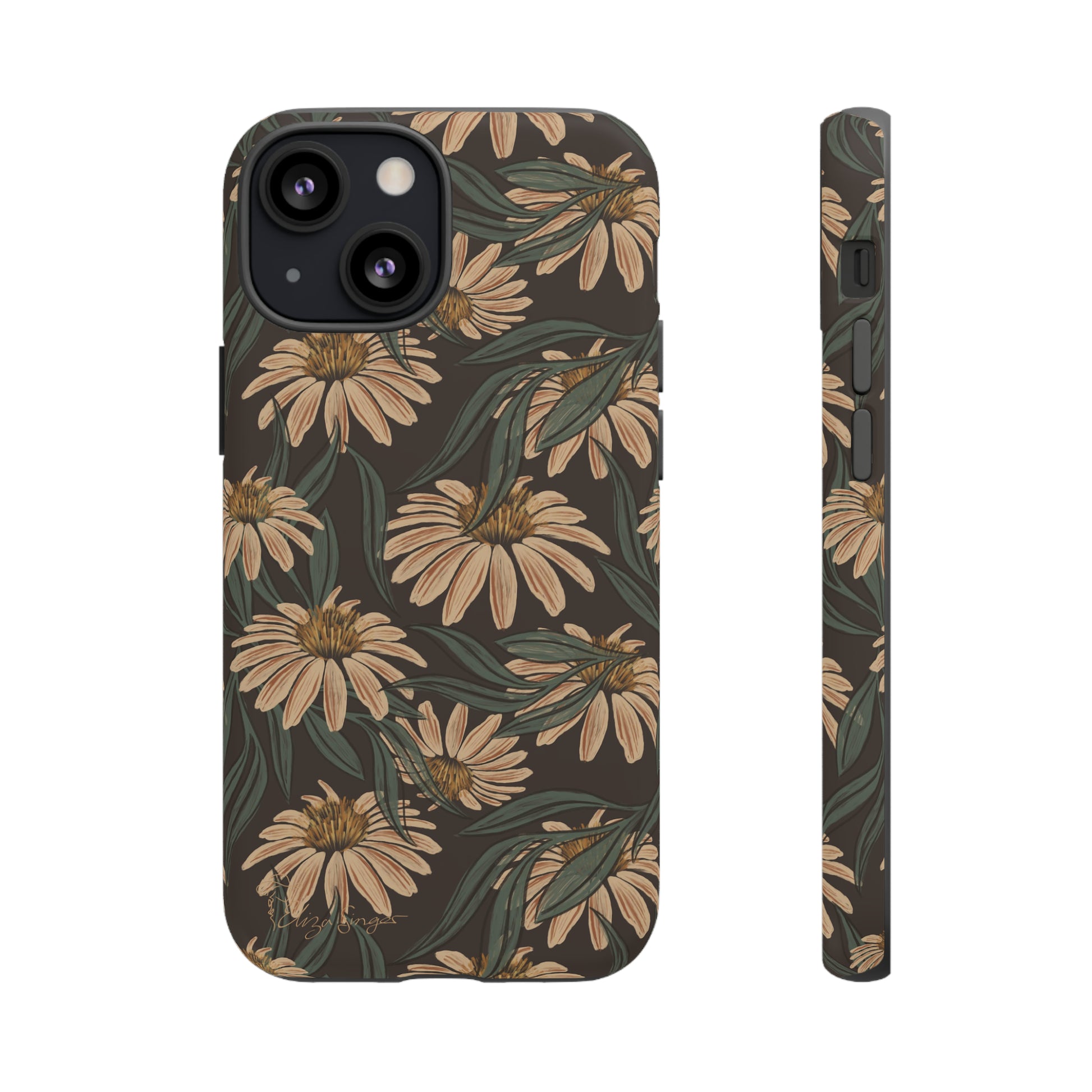 Meadows in Bloom: Boho Meadows Daisy iPhone Tough Protective Cover. A picturesque fusion of Flowers, Boho, and floral daisies in a Western design. Compatible with iPhone 15, 14, 13, XS, XR Pro/Max/Mini/P/Plus. Embrace Nature's Beauty with Style and Durability. #ElizaSinger #PhoneCase #BohoFloral