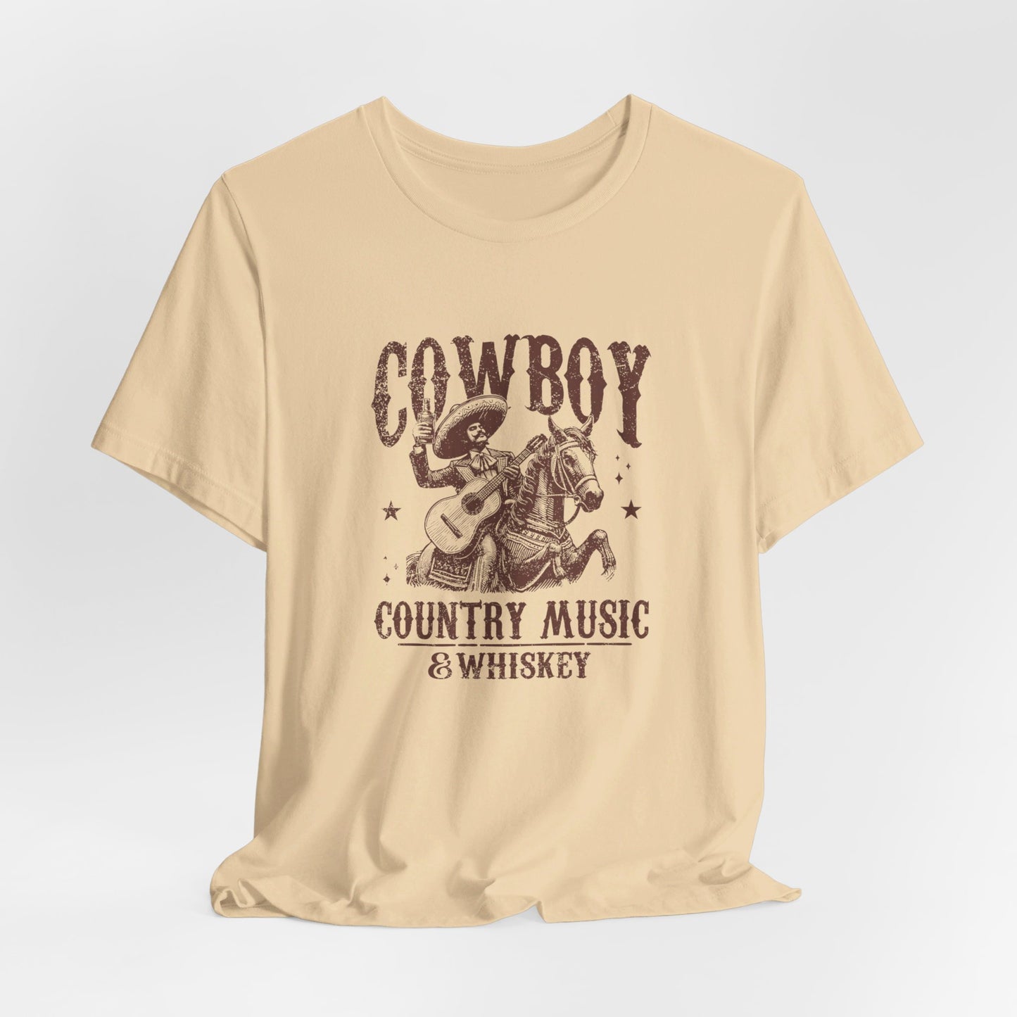 Cowboy Vibes: Bella Canvas T-shirt with Sombrero and Horse
