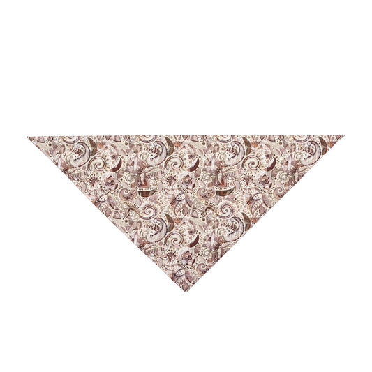 Bring a touch of warmth to your dog's look with our Sandstone Paisley Dog Bandana/Wild Rag. The light paisley design on a sand background, featuring darker shades of brown, adds a subtle and elegant touch. Crafted from soft-spun polyester, this wild rag ensures comfort and style. Make every outing a stylish affair with this exclusive design, available only at Eliza Singer. 