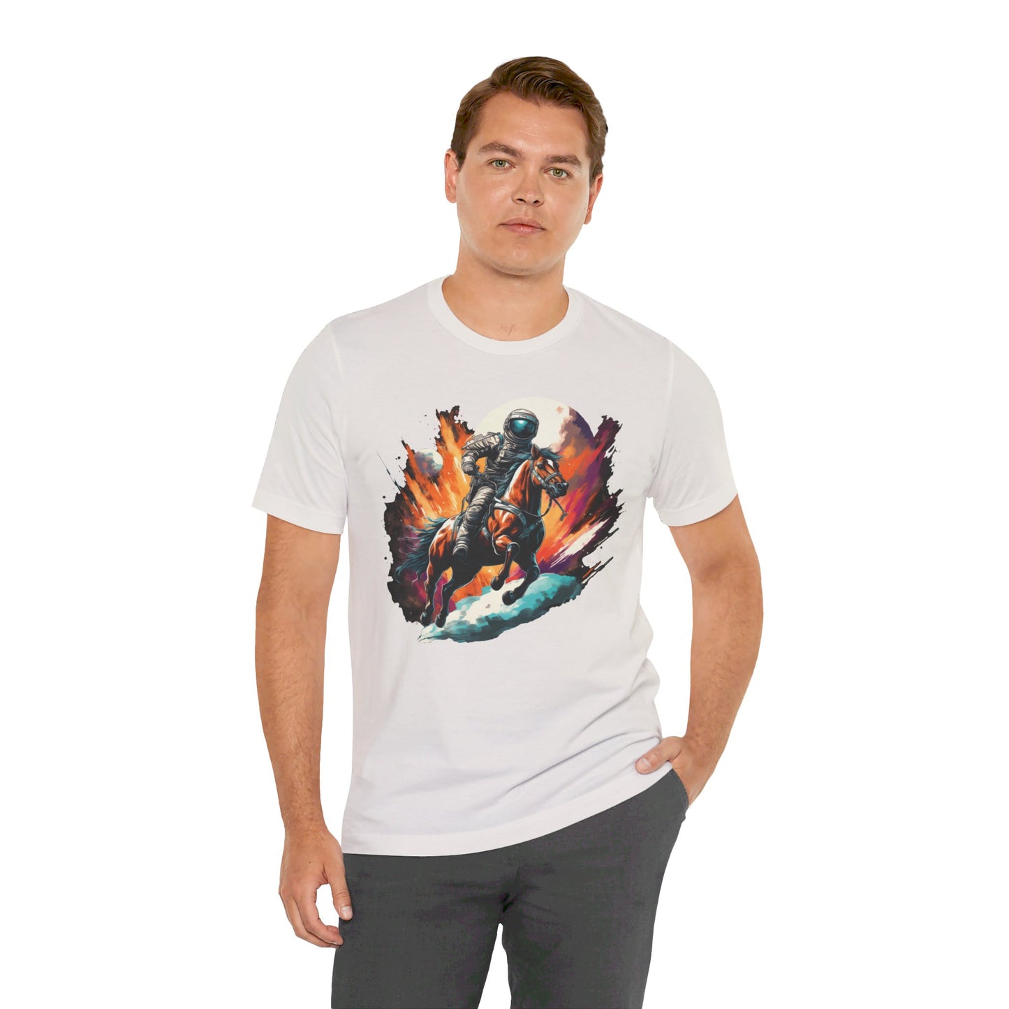 Astronaut Cowboy in Space: Colorful Bella Canvas T-shirt