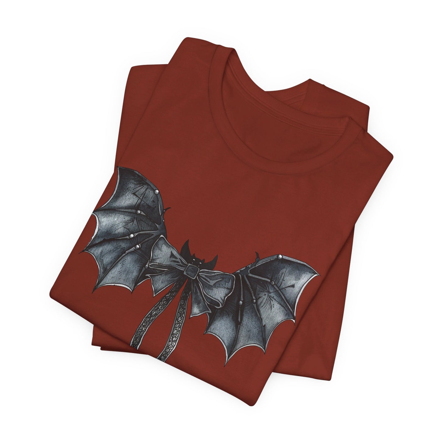 Subtle Spooks: Halloween Bella Canvas T-shirt with Minimalistic Bat Wing Design