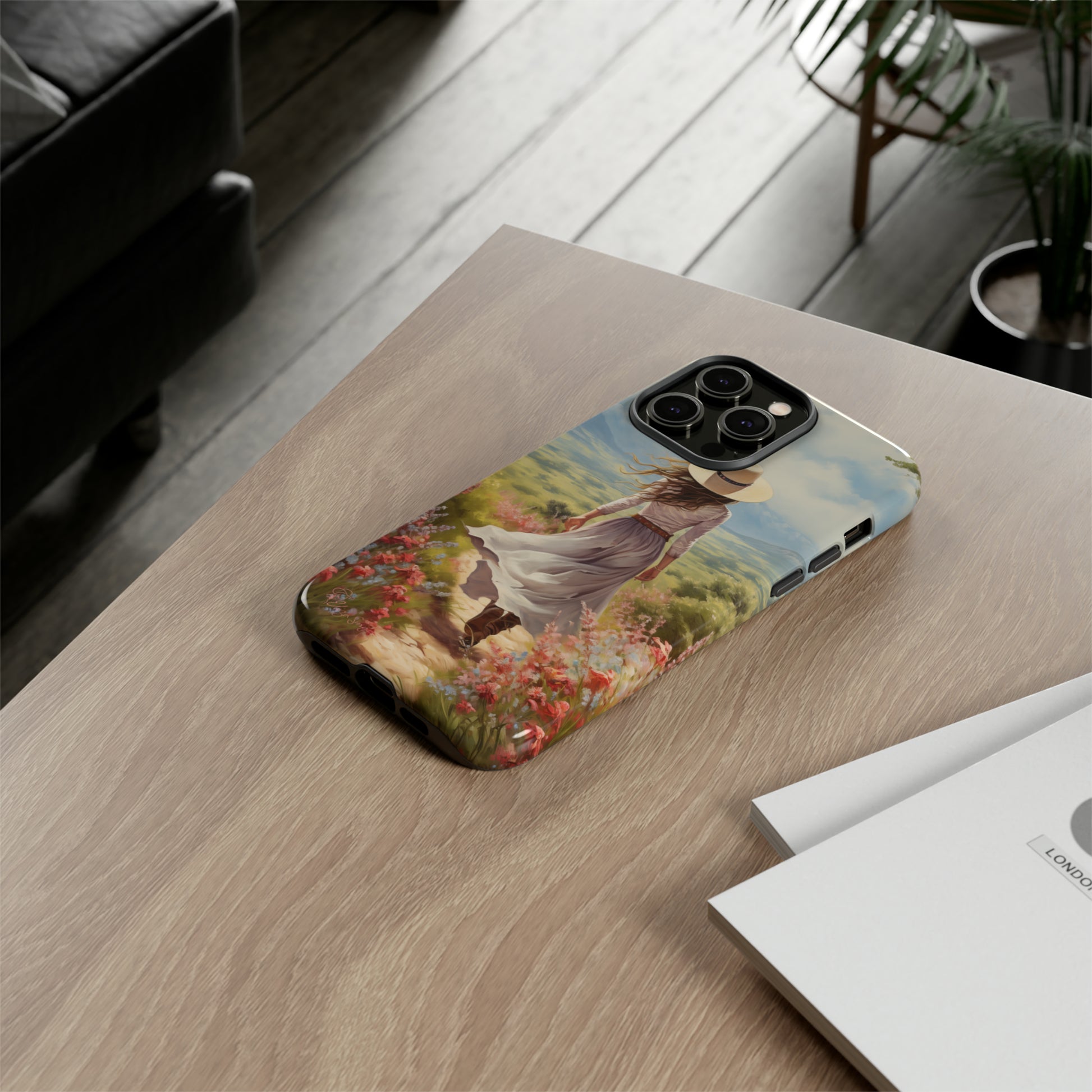 Embrace Whimsical Protection: Tough Western Cell Phone Case by Eliza Singer. Step into a World of Enchantment with a Stylish Woman Amidst Nature's Beauty. Safeguard Your Phone with Artistic Charm. #ElizaSinger #PhoneCase #WesternStyle 