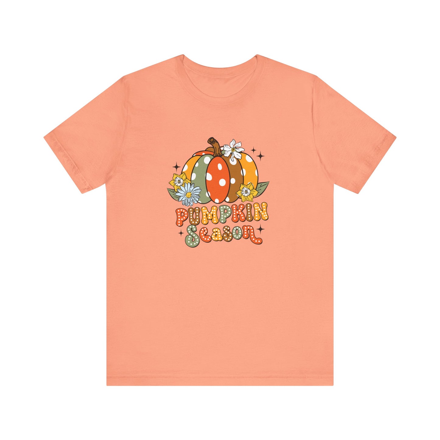 Pumpkin Season: Bella Canvas T-shirt with Multicolored Pumpkins