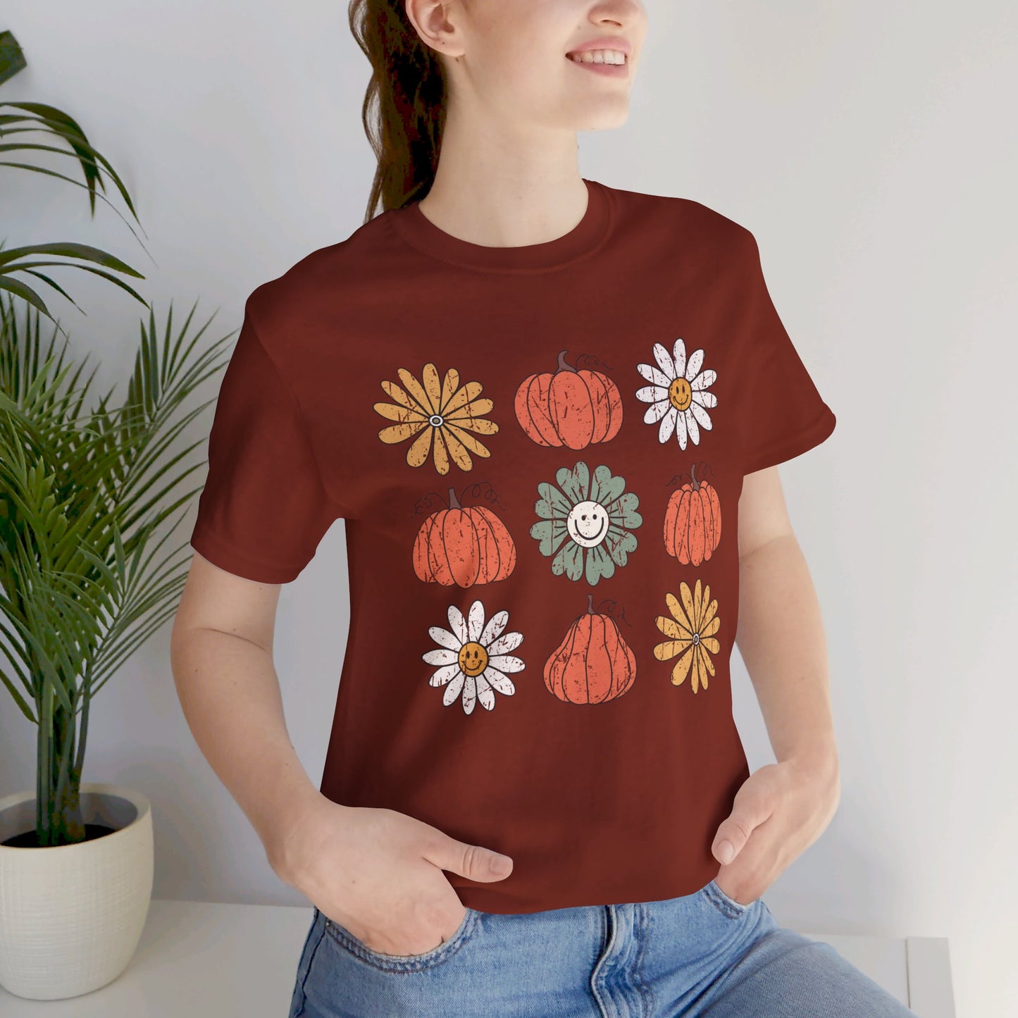 Daisy Pumpkin Patch: Halloween Bella Canvas T-shirt