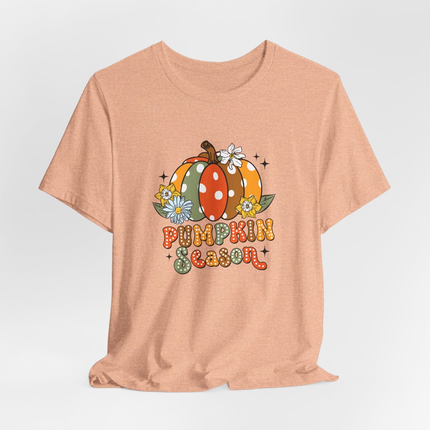 Pumpkin Season: Bella Canvas T-shirt with Multicolored Pumpkins