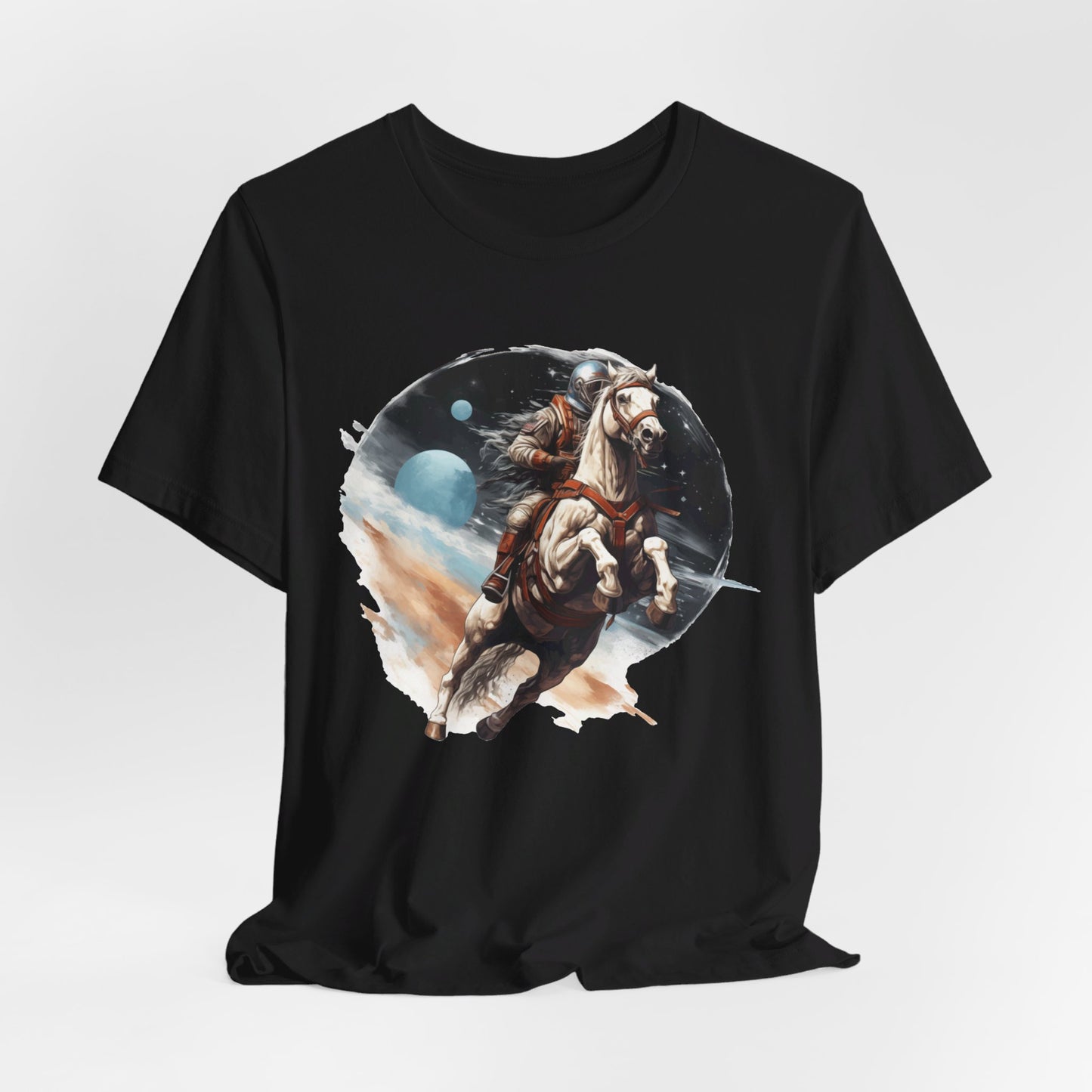 Intergalactic Rodeo: Astronaut on Horse Bella Canvas T-shirt