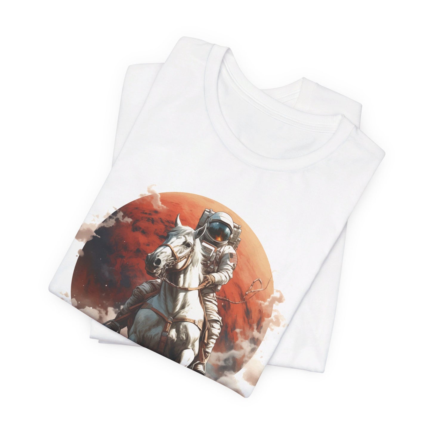 Cosmic Cowboy: Bella Canvas T-shirt with Astronaut and Horse