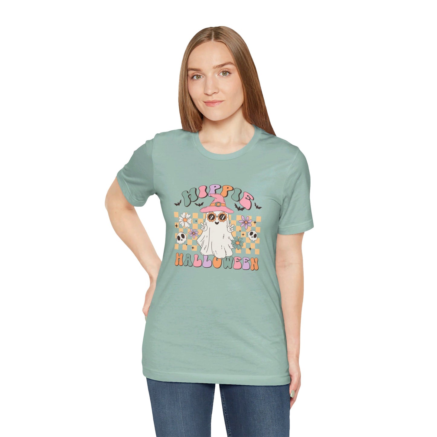 Hippie Halloween: Retro Ghost Bella Canvas T-shirt