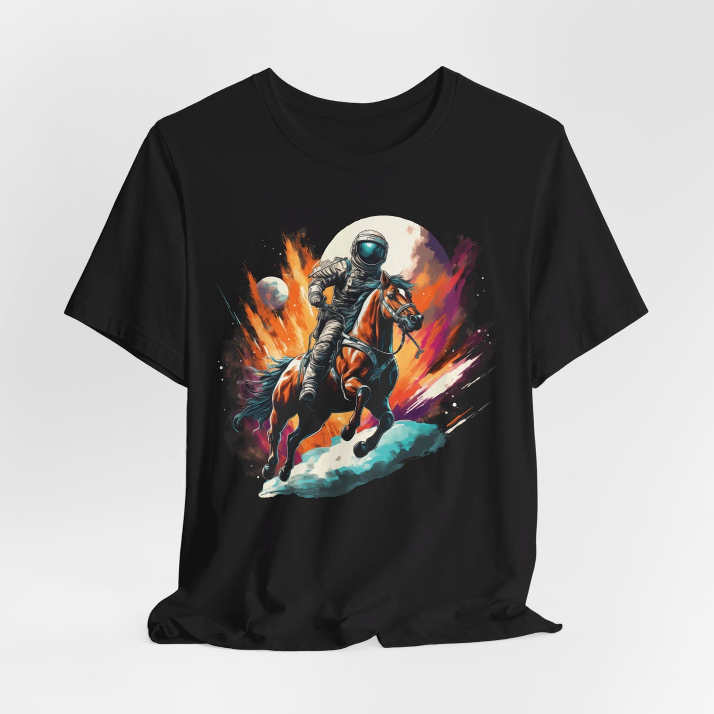 Astronaut Cowboy in Space: Colorful Bella Canvas T-shirt