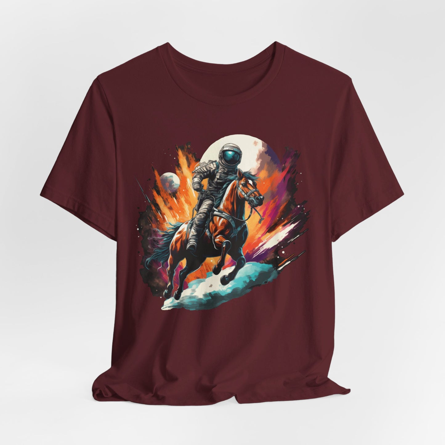 Astronaut Cowboy in Space: Colorful Bella Canvas T-shirt