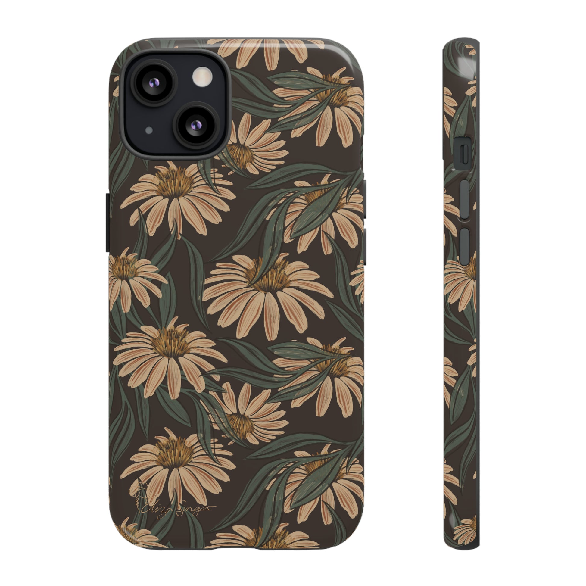 Meadows in Bloom: Boho Meadows Daisy iPhone Tough Protective Cover. A picturesque fusion of Flowers, Boho, and floral daisies in a Western design. Compatible with iPhone 15, 14, 13, XS, XR Pro/Max/Mini/P/Plus. Embrace Nature's Beauty with Style and Durability. #ElizaSinger #PhoneCase #BohoFloral