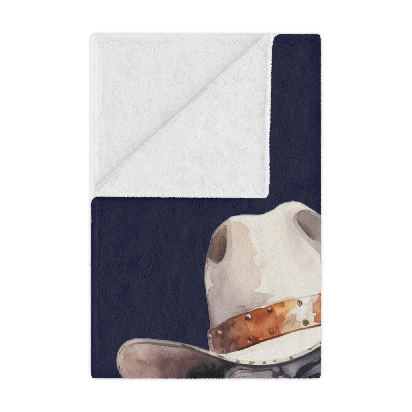 Dark Blue Rodeo Clown Minky Blanket