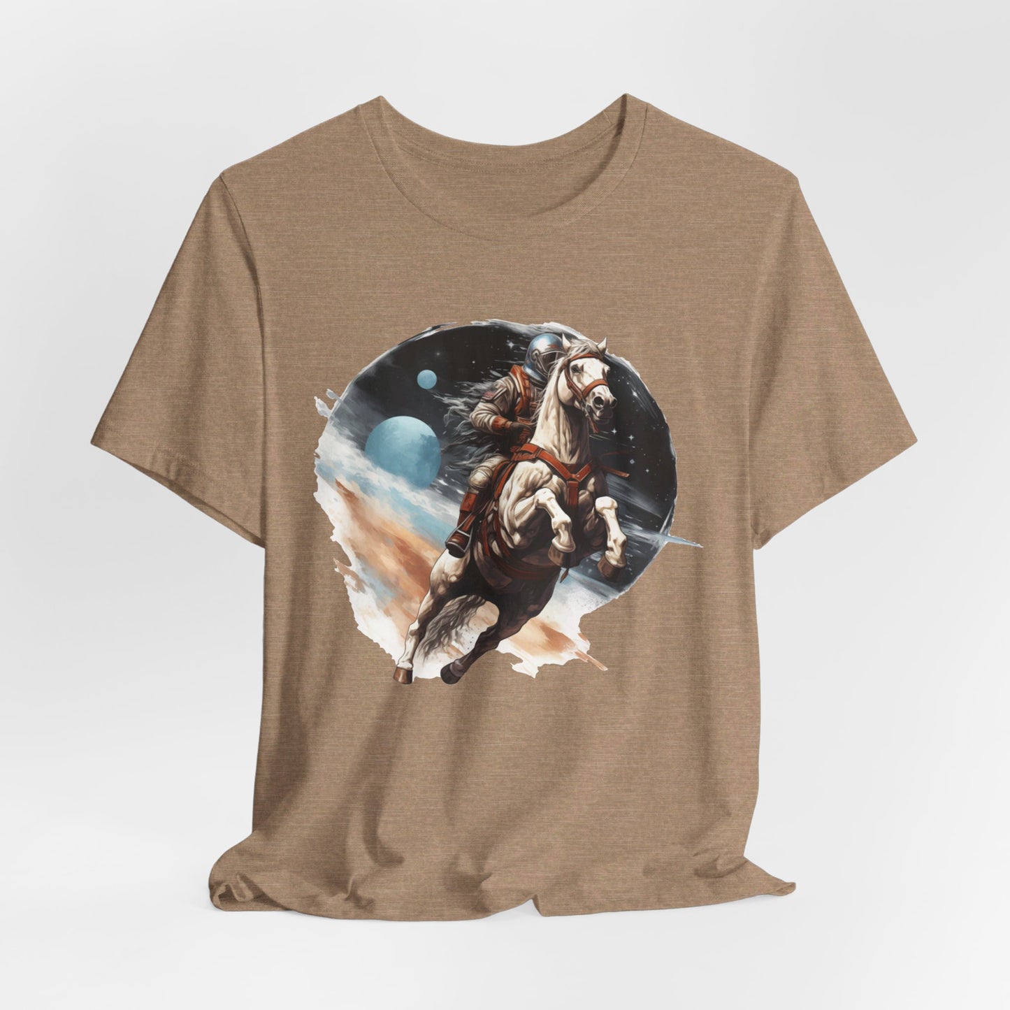 Intergalactic Rodeo: Astronaut on Horse Bella Canvas T-shirt