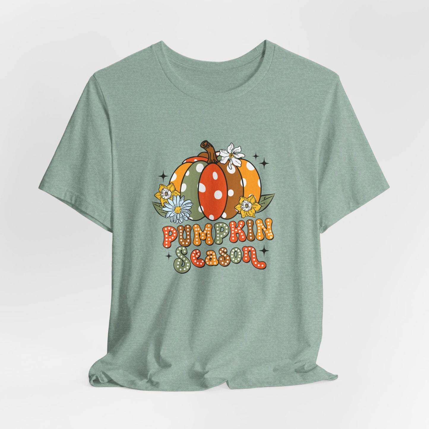 Pumpkin Season: Bella Canvas T-shirt with Multicolored Pumpkins