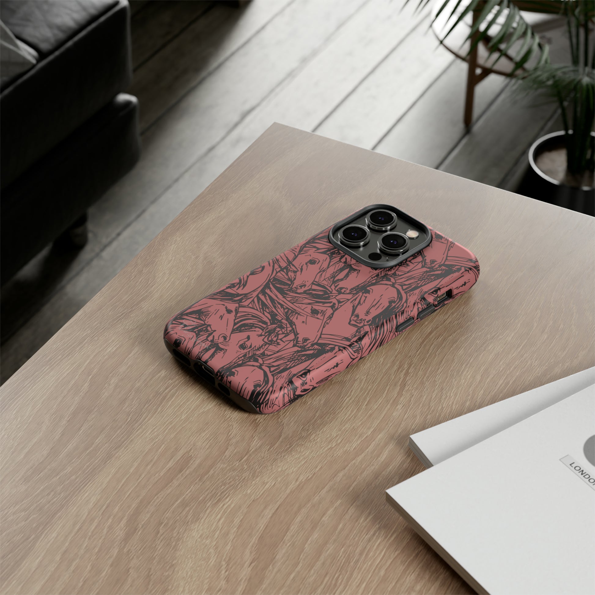 Gallop in Style: Horse Art Western Design iPhone Tough Protective Cover. Featuring a Scribble Horse Drawing, compatible with iPhone 15, 14, 13, 12, 11, XS, XR Pro/Max/Mini/P/Plus. Unleash the Rider in You with Style and Durability. #ElizaSinger #PhoneCase #WesternArt