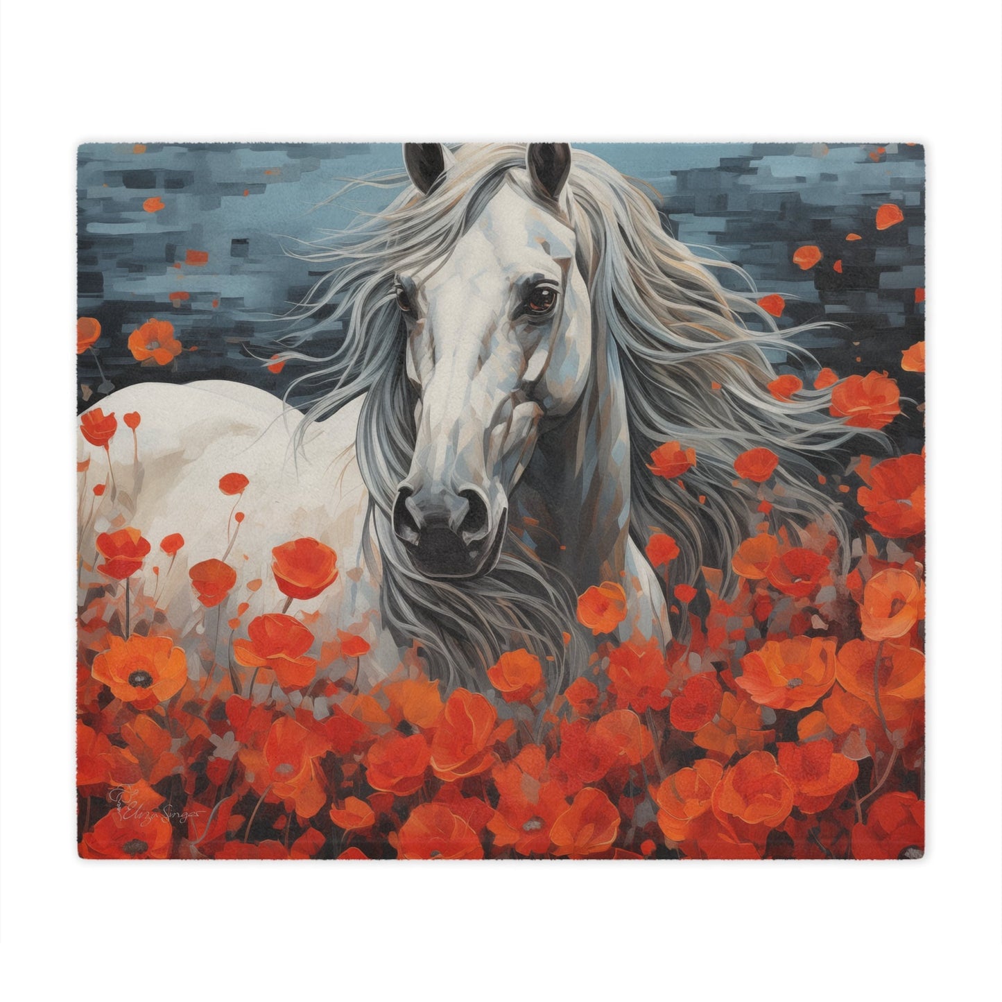 Poppies & Stallion Minky Blanket