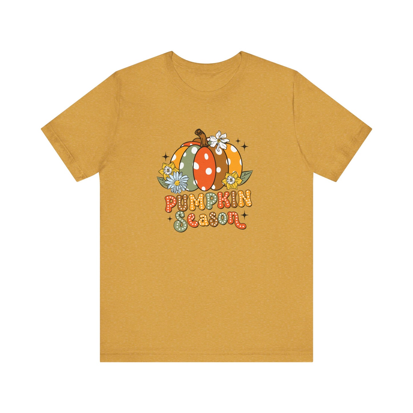 Pumpkin Season: Bella Canvas T-shirt with Multicolored Pumpkins