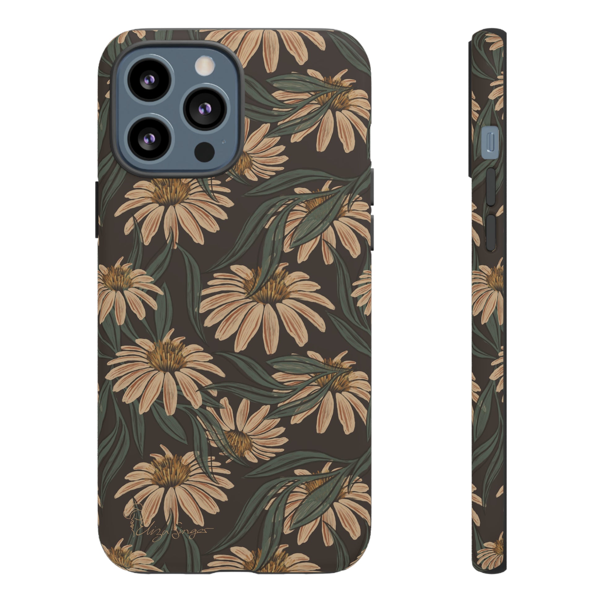 Meadows in Bloom: Boho Meadows Daisy iPhone Tough Protective Cover. A picturesque fusion of Flowers, Boho, and floral daisies in a Western design. Compatible with iPhone 15, 14, 13, XS, XR Pro/Max/Mini/P/Plus. Embrace Nature's Beauty with Style and Durability. #ElizaSinger #PhoneCase #BohoFloral