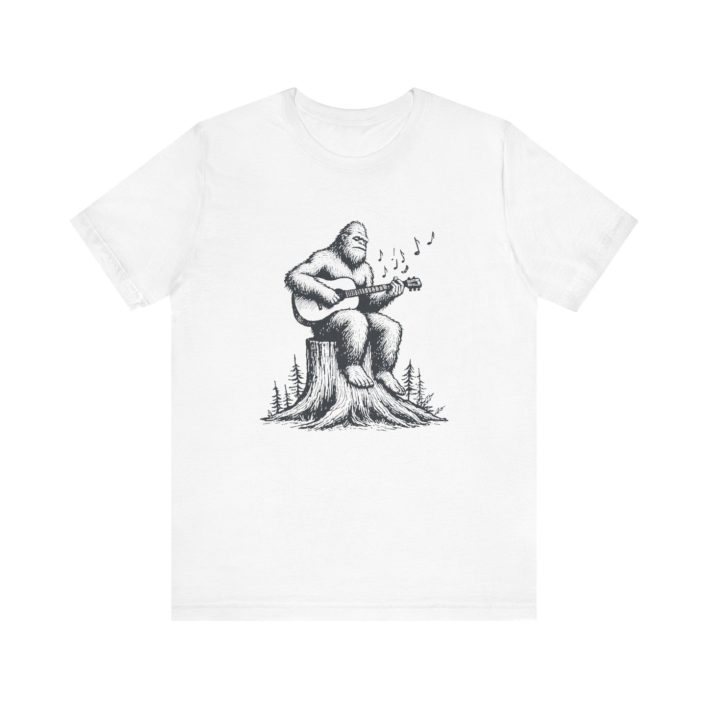 Sasquatch Serenade: Bella Canvas T-shirt with Bigfoot