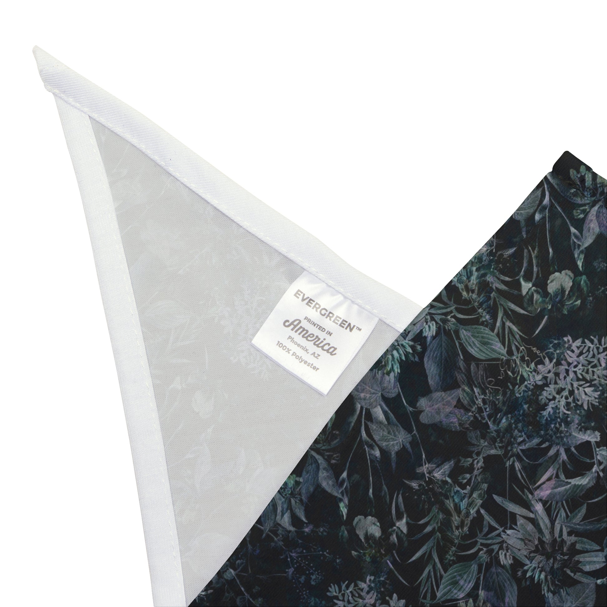 Embrace the mystery with our Garden Shadows Dog Bandana/Wild Rag. Moody Garden Shadows features botanicals on a black background, creating an intriguing and stylish look. Crafted from soft-spun polyester, this wild rag ensures comfort and style. Also available for humans, so you and your pup can share the moody elegance, exclusively at Eliza Singer. 