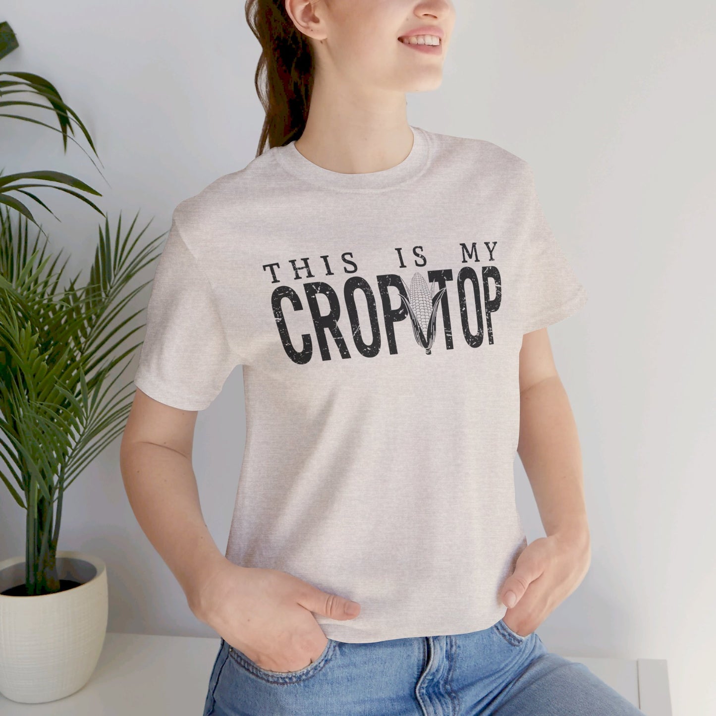 Corn Crop: Bella Canvas T-shirt with Corn Head and Slogan