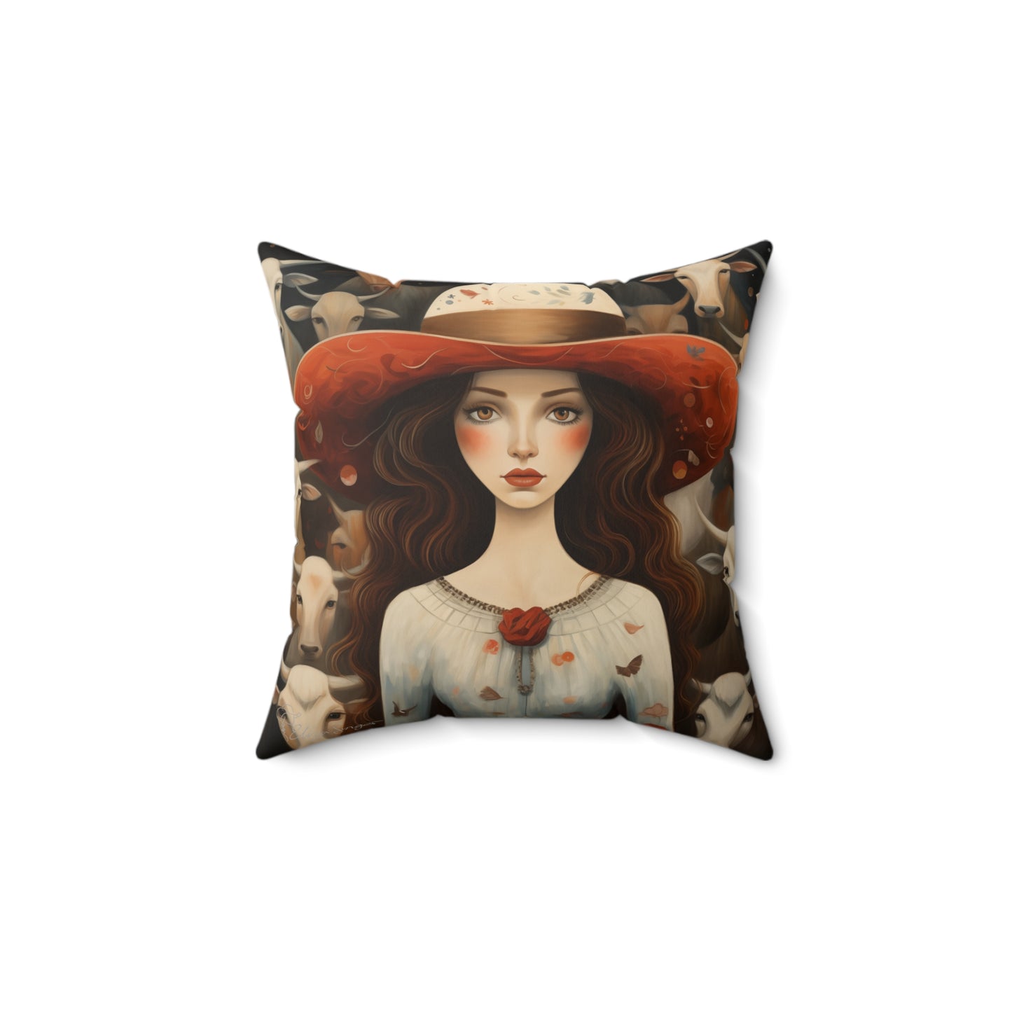 "Whimsical Paisley's Folk Art Pillow