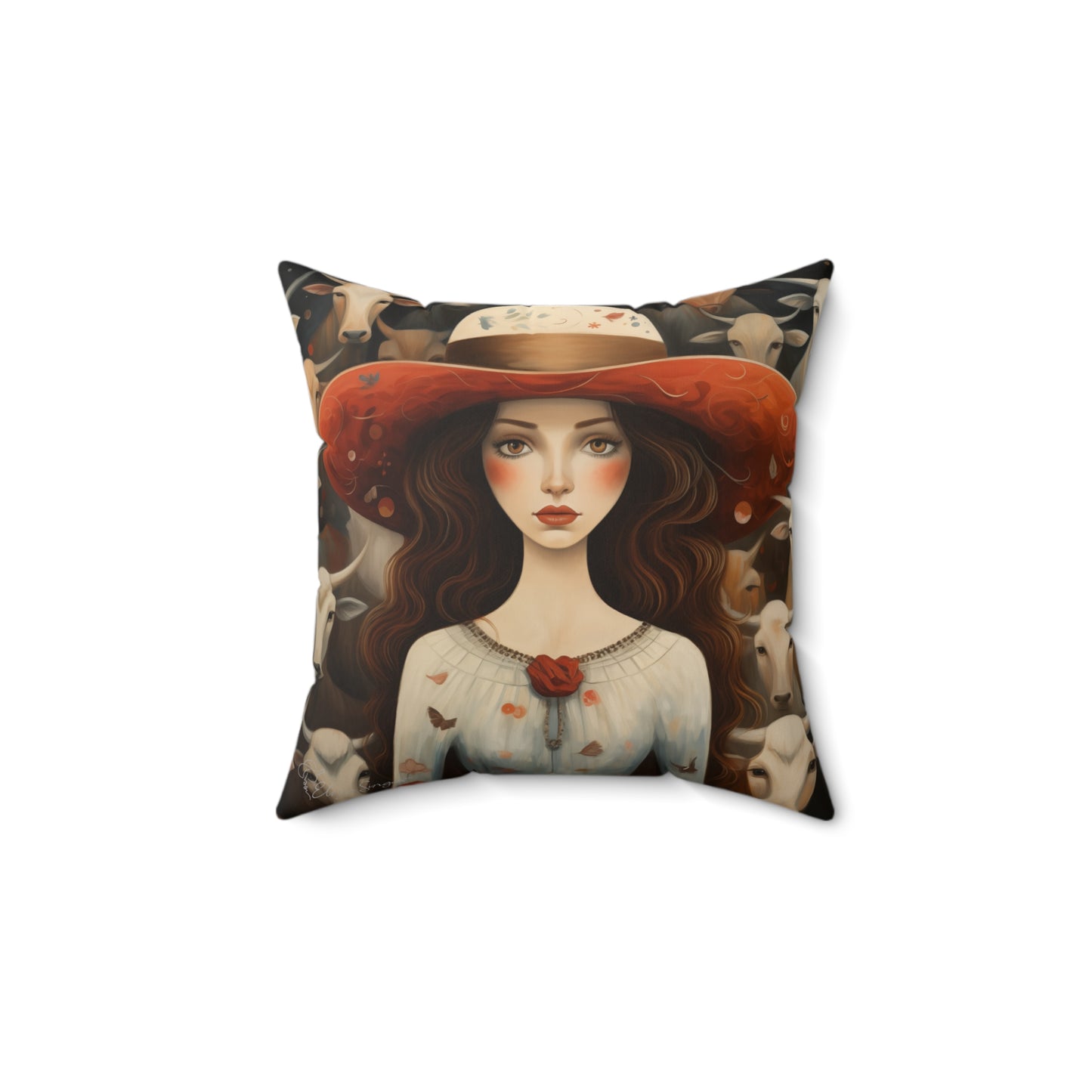 "Whimsical Paisley's Folk Art Pillow