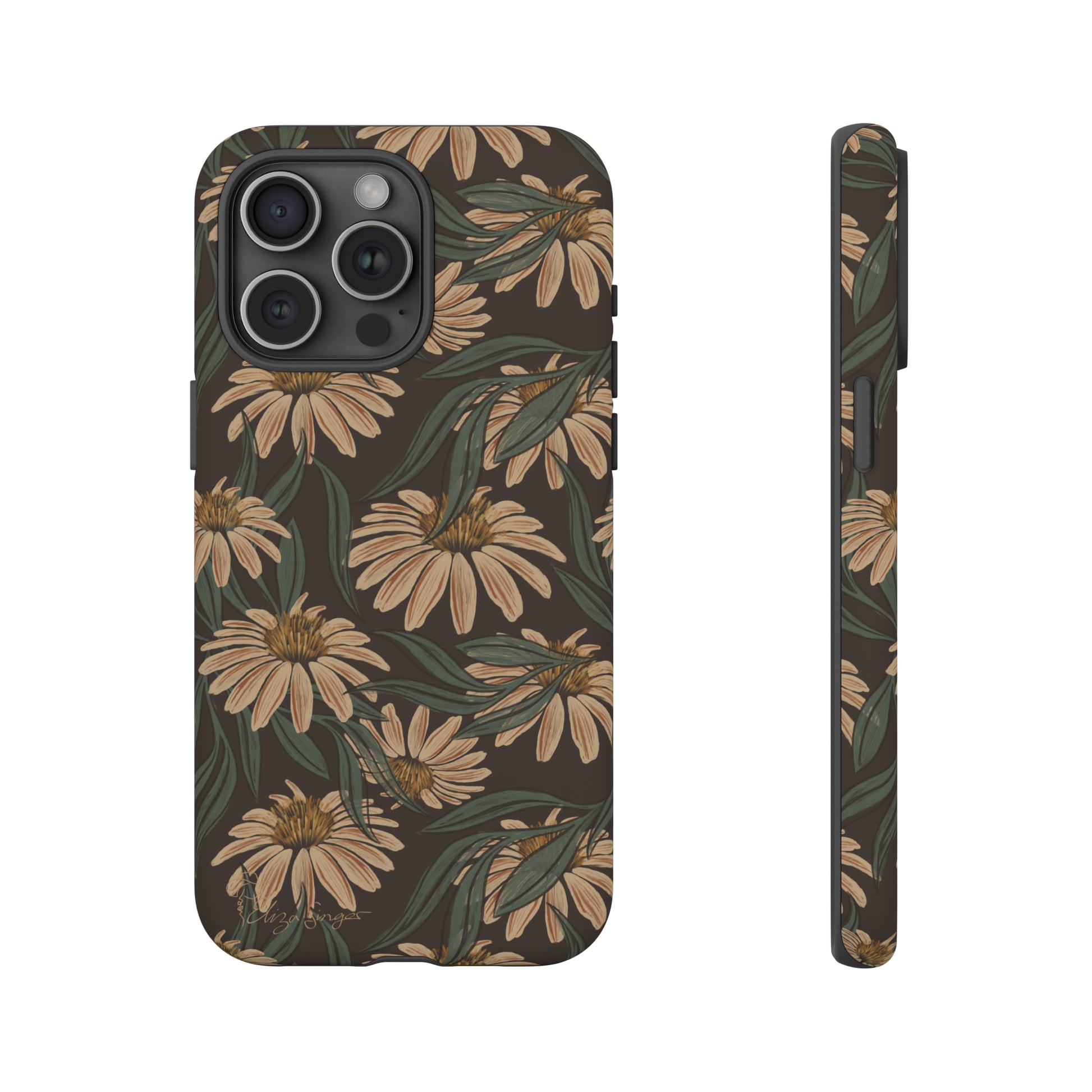 Meadows in Bloom: Boho Meadows Daisy iPhone Tough Protective Cover. A picturesque fusion of Flowers, Boho, and floral daisies in a Western design. Compatible with iPhone 15, 14, 13, XS, XR Pro/Max/Mini/P/Plus. Embrace Nature's Beauty with Style and Durability. #ElizaSinger #PhoneCase #BohoFloral