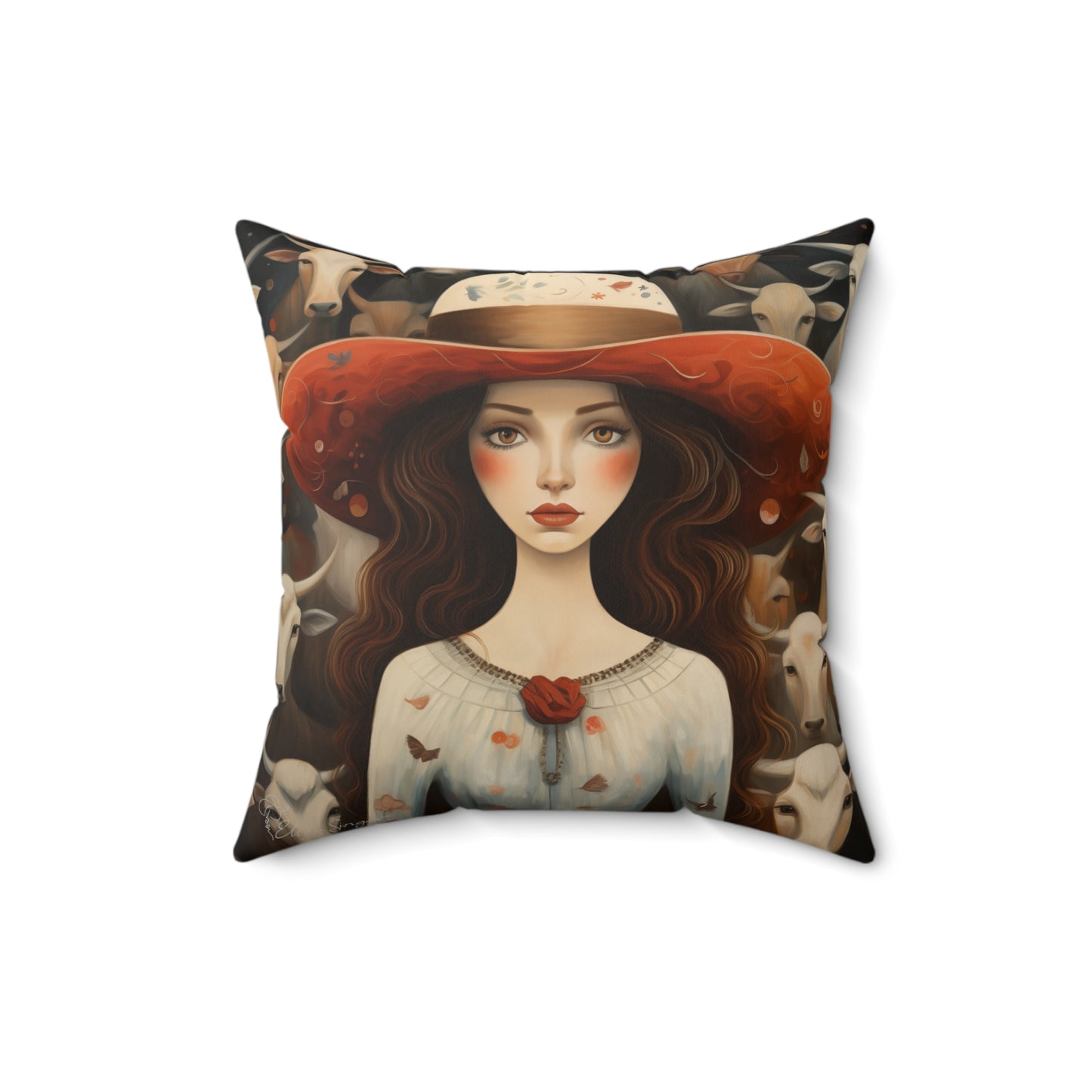 "Whimsical Paisley's Folk Art Pillow