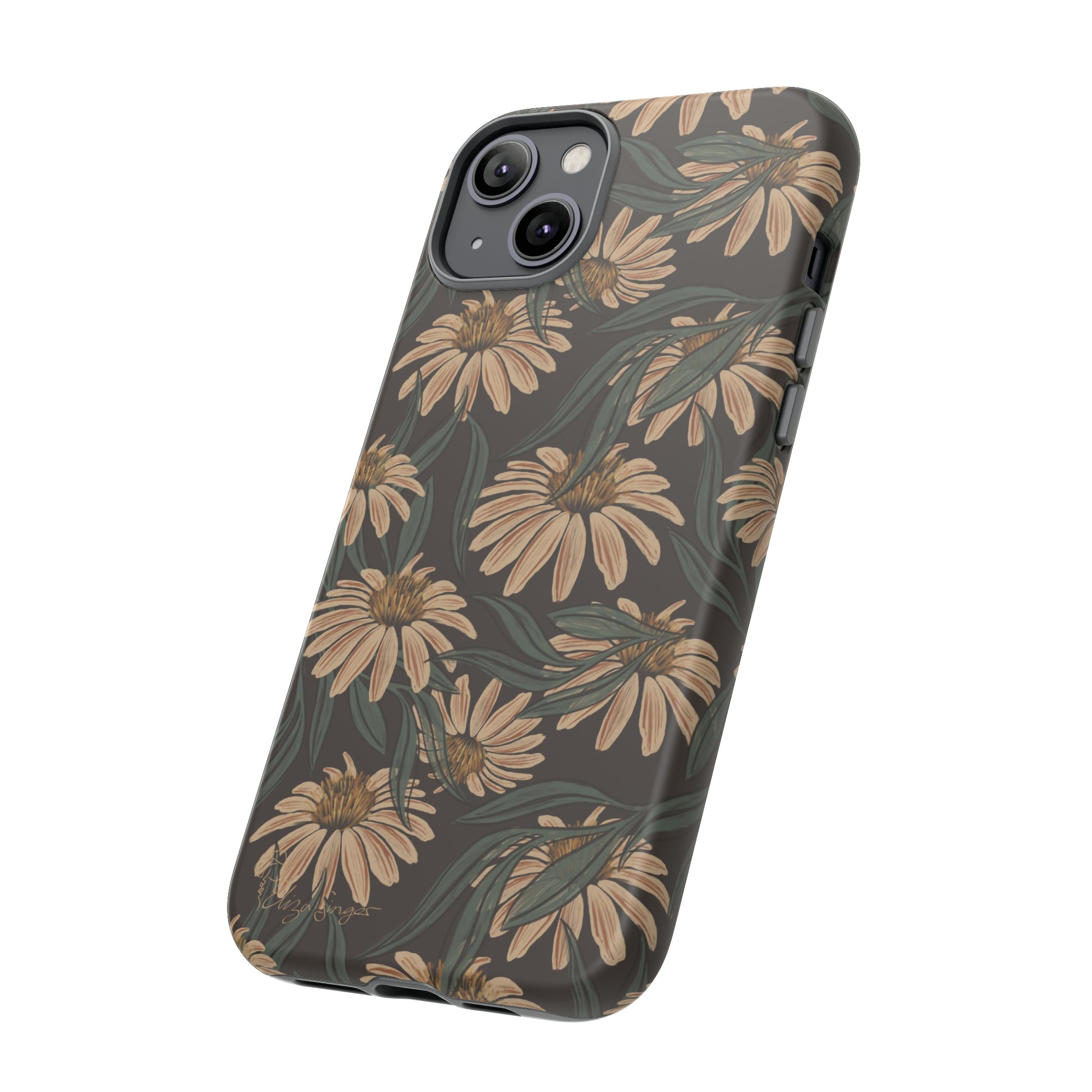 Meadows in Bloom: Boho Meadows Daisy iPhone Tough Protective Cover. A picturesque fusion of Flowers, Boho, and floral daisies in a Western design. Compatible with iPhone 15, 14, 13, XS, XR Pro/Max/Mini/P/Plus. Embrace Nature's Beauty with Style and Durability. #ElizaSinger #PhoneCase #BohoFloral