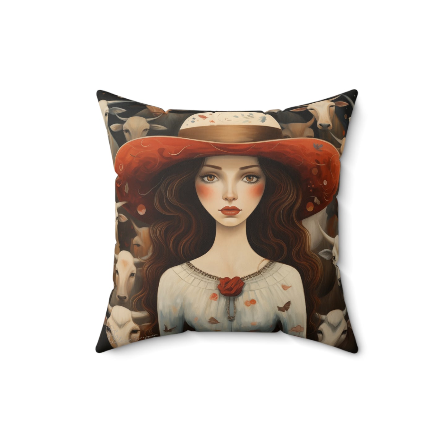 "Whimsical Paisley's Folk Art Pillow