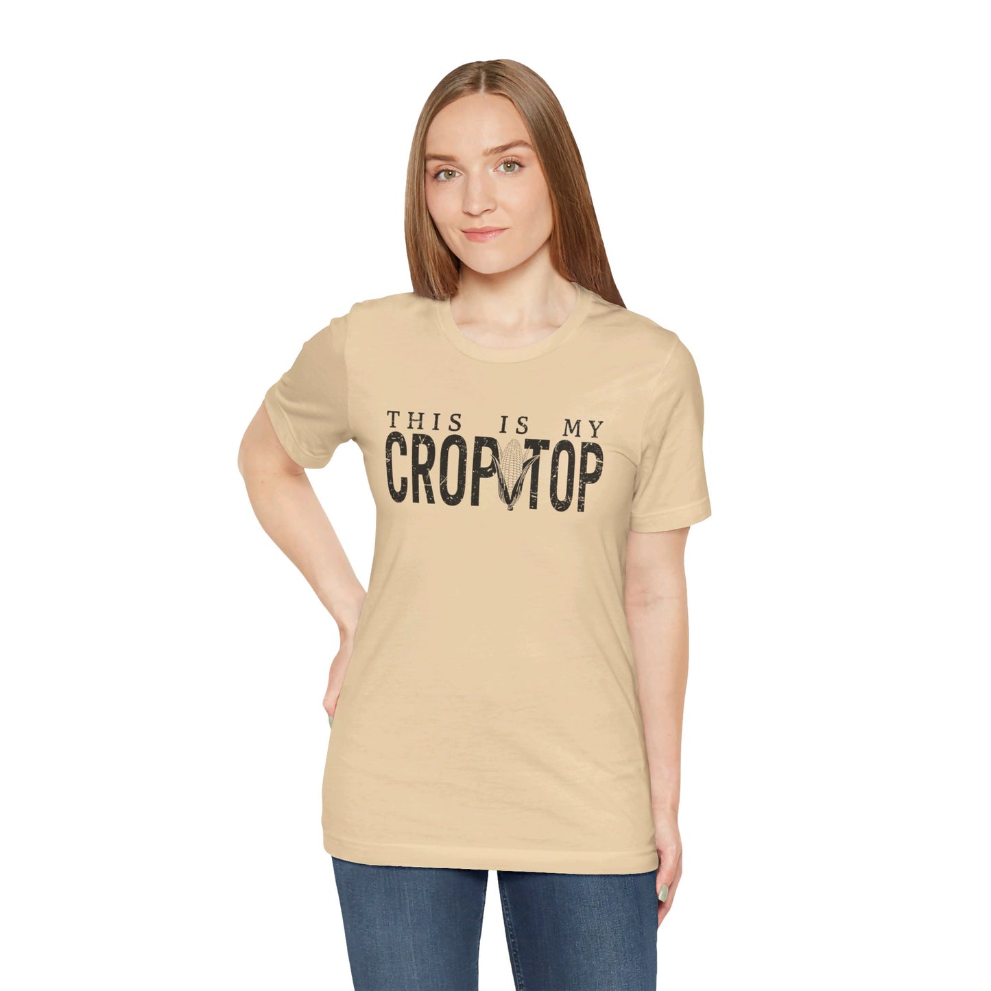 Corn Crop: Bella Canvas T-shirt with Corn Head and Slogan