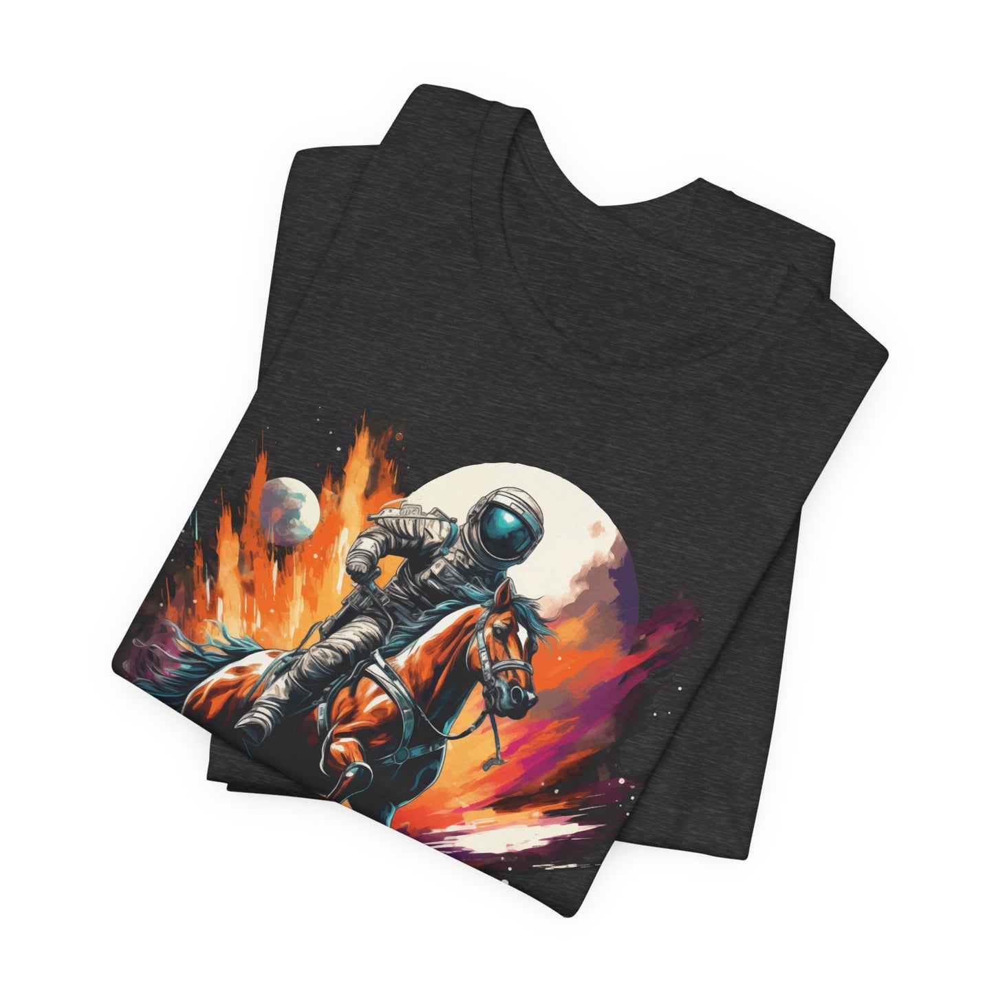 Astronaut Cowboy in Space: Colorful Bella Canvas T-shirt