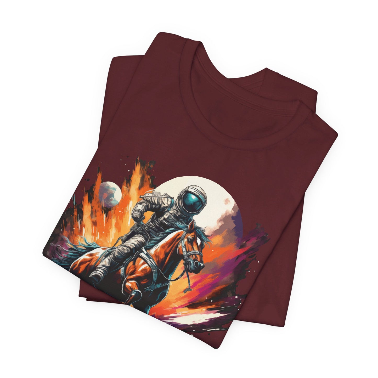 Astronaut Cowboy in Space: Colorful Bella Canvas T-shirt
